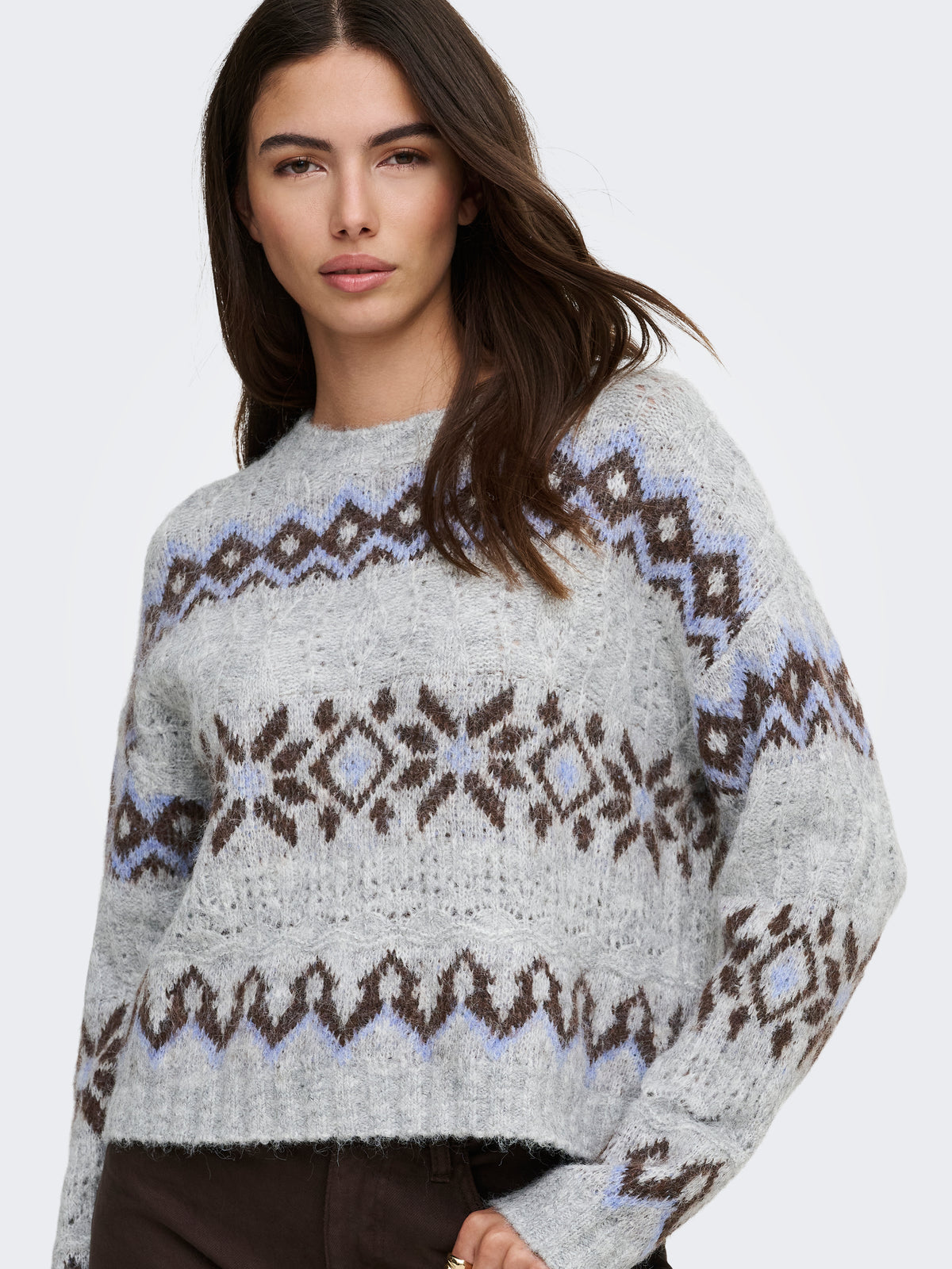 Maglione Stockholm Jacquard Grigio e Azzurro