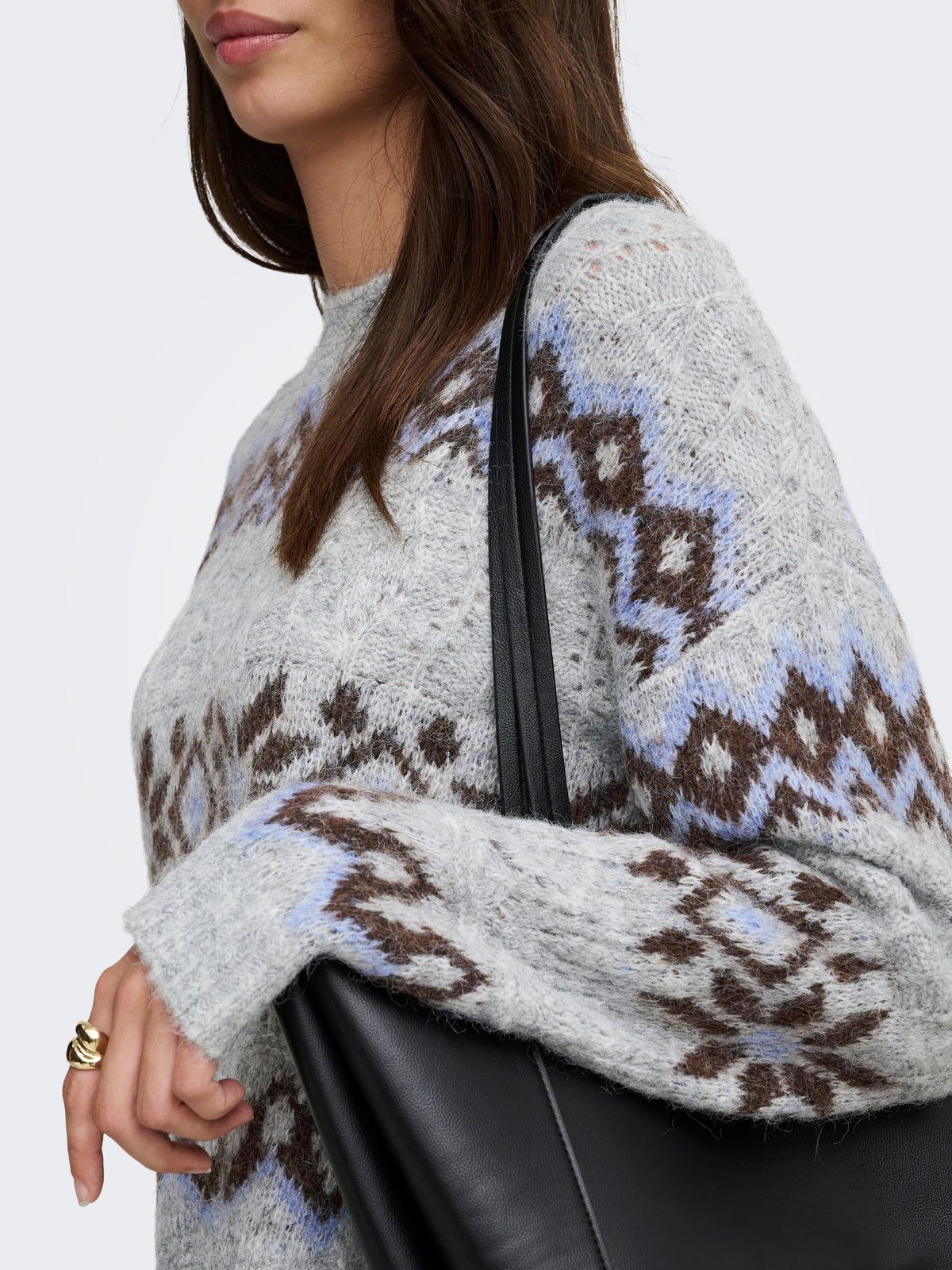 Maglione Stockholm Jacquard Grigio e Azzurro