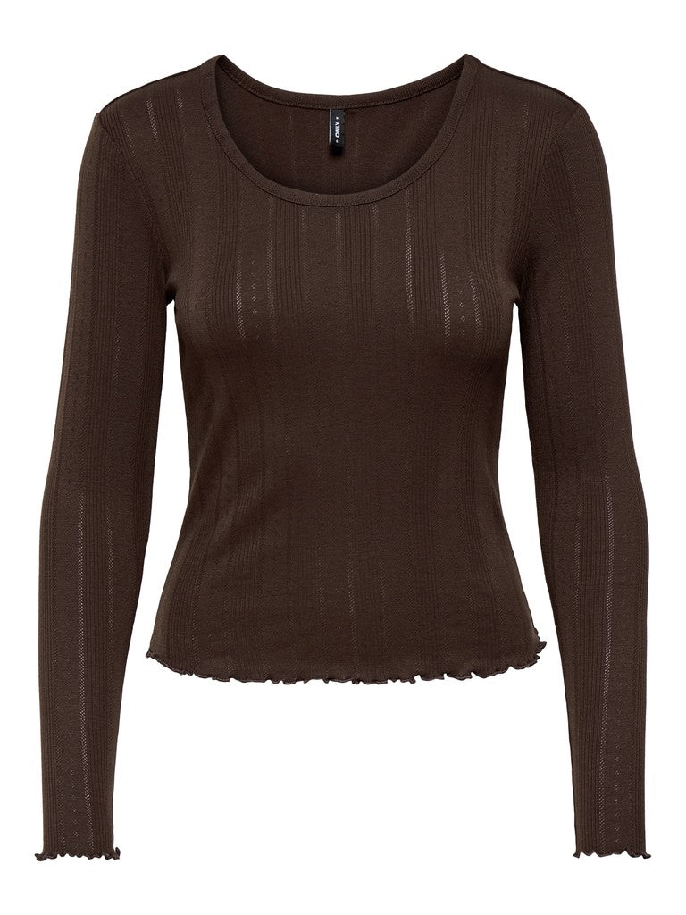 Maglia Donna Manica Lunga Tenna caffè