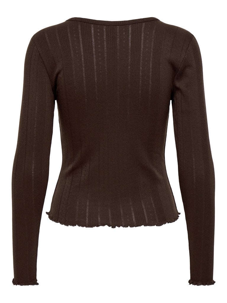 Maglia Donna Manica Lunga Tenna caffè