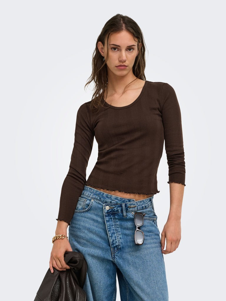 Maglia Donna Manica Lunga Tenna caffè