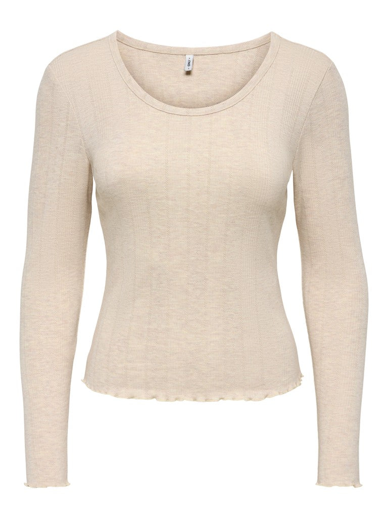 Maglia Donna Manica Lunga Tenna Ecrù Chiaro