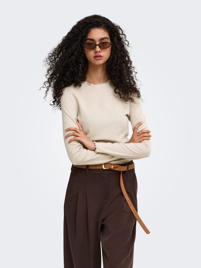Maglia A Maniche Lunghe Lurex Only Emma miele
