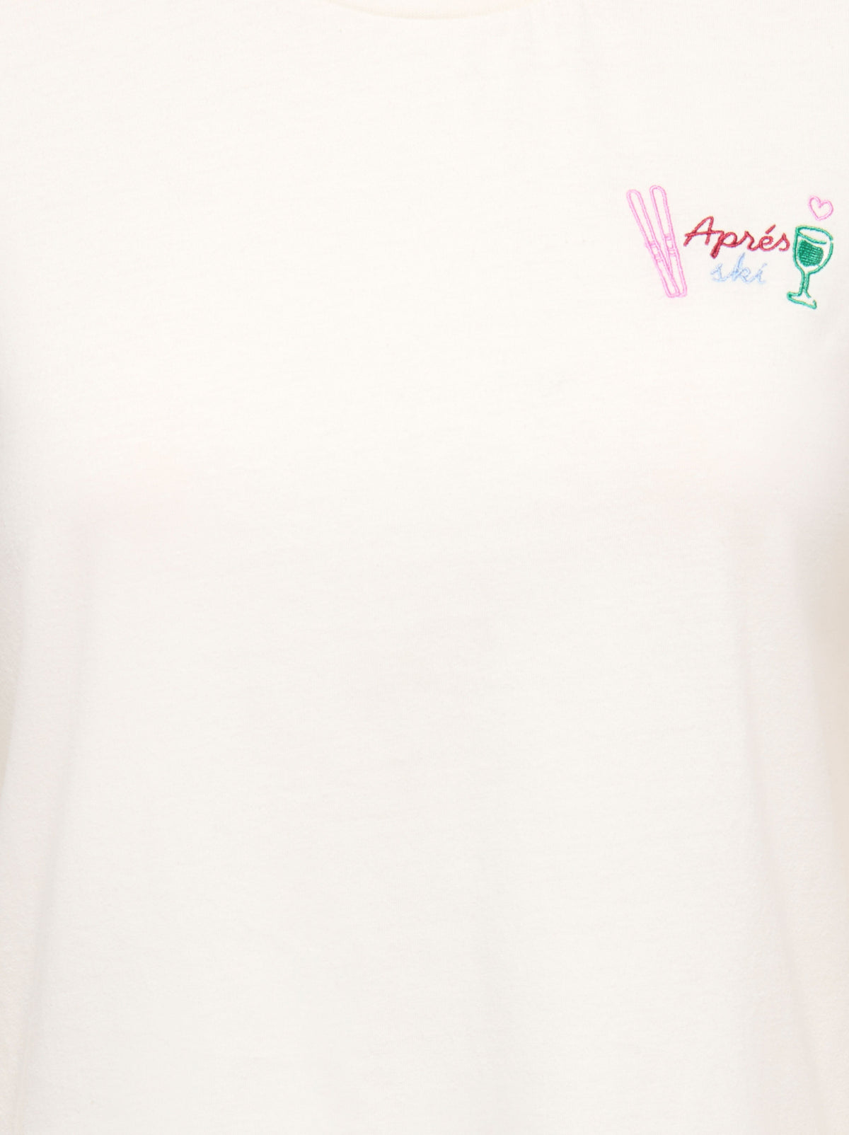 T-Shirt Donna Holiday Panna con Ricamo e BeautyTeddy Love