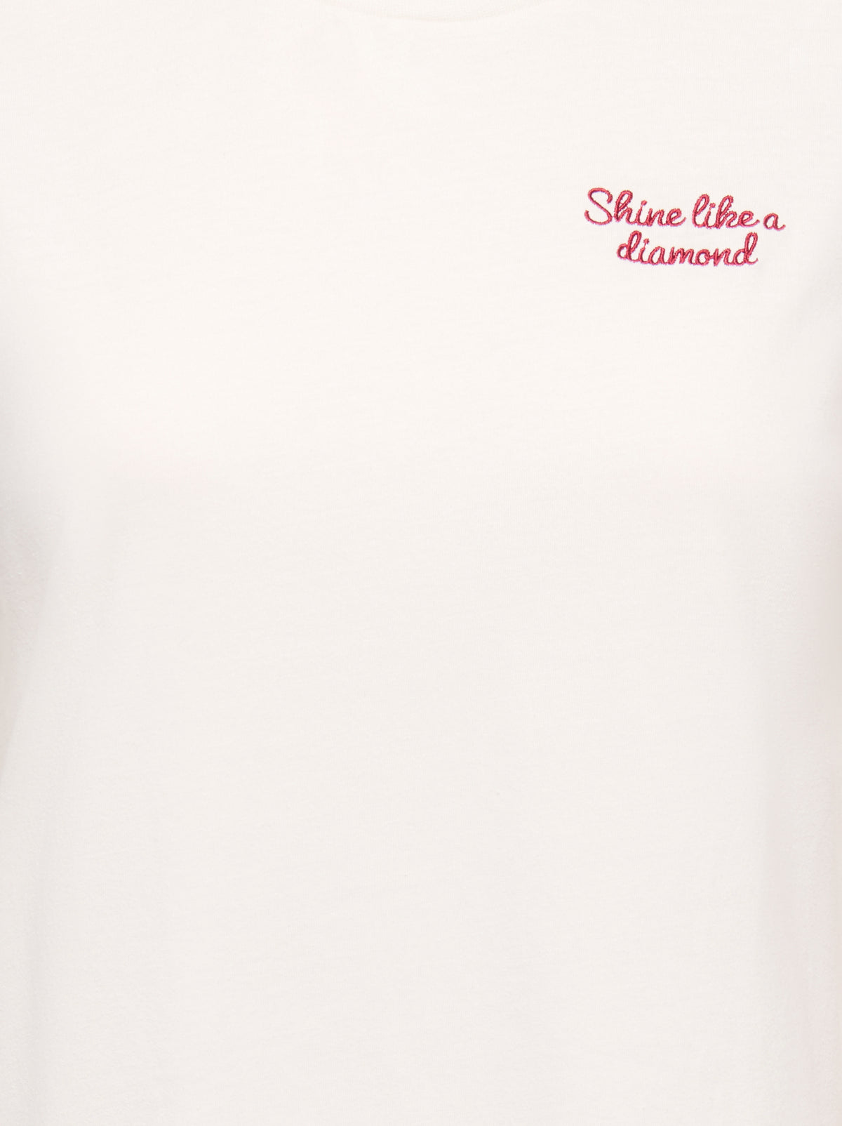 T-Shirt Holiday Panna con Scritta Shine like a diamond e Beauty Teddy Sparkle
