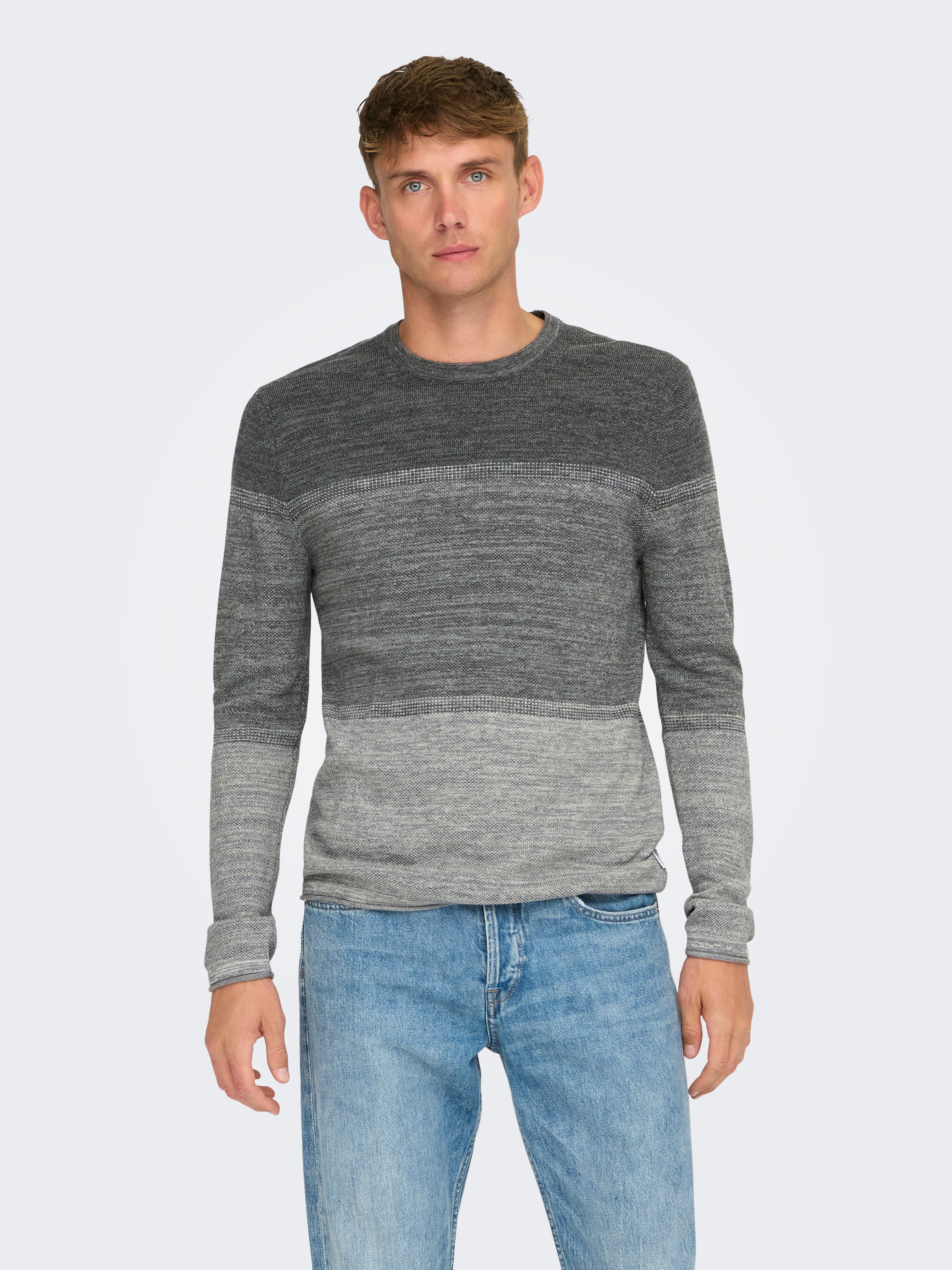 Maglione Felix Only and Sons Grigio Girocollo