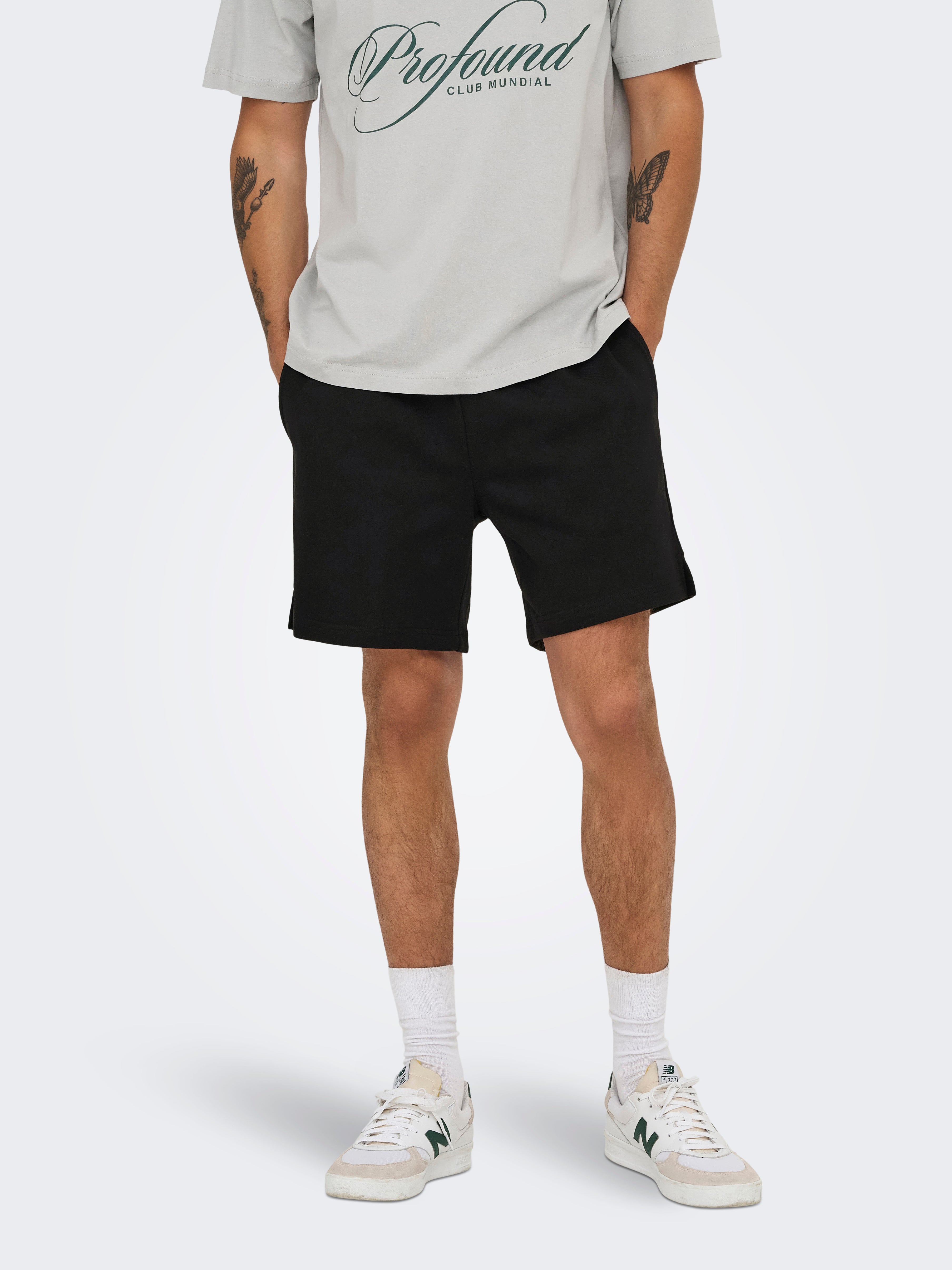 Shorts in Felpa David Nero