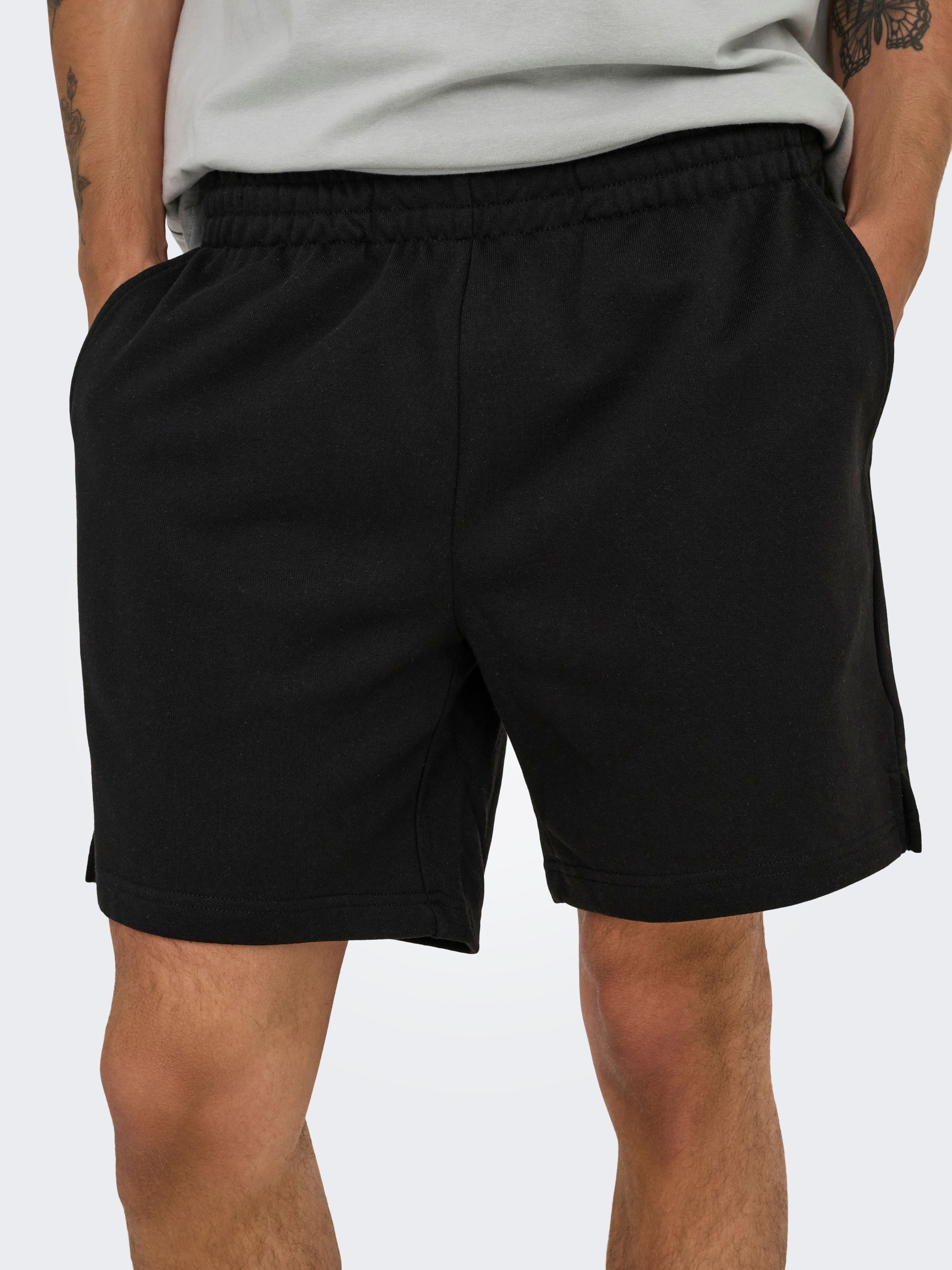 Shorts in Felpa David Nero