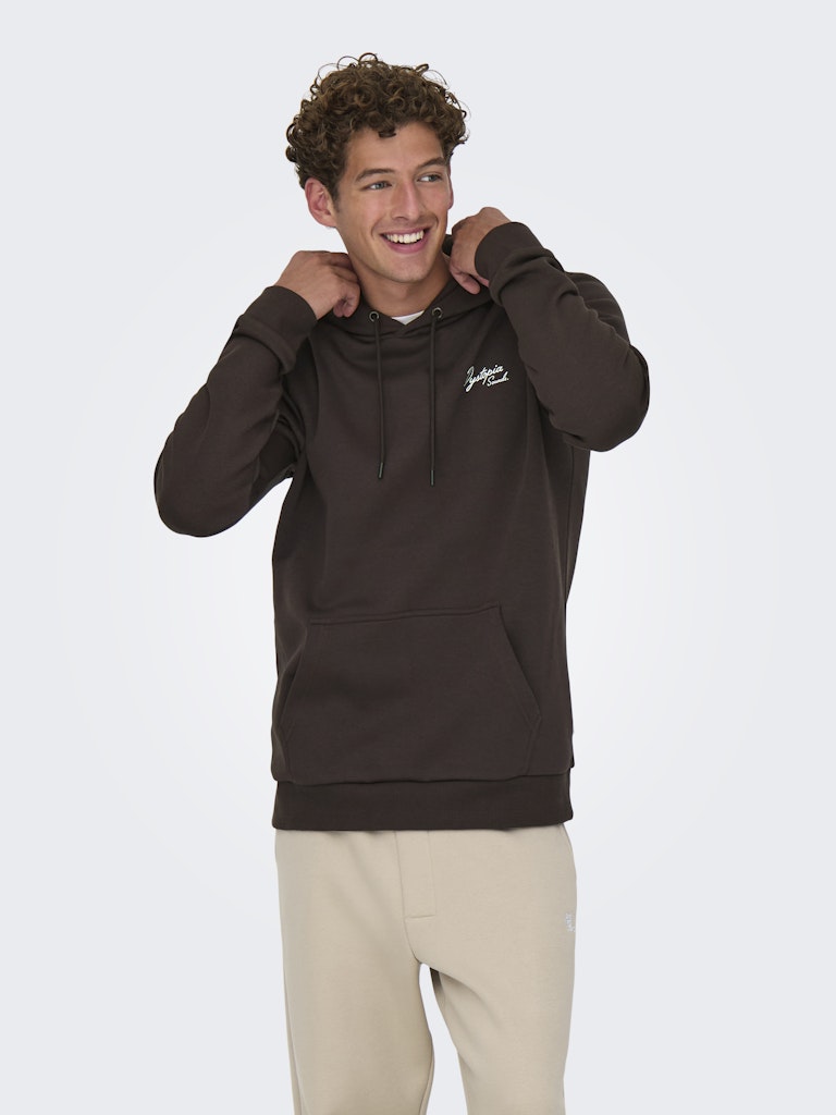 Felpa Only & Sons Hoodie Brown