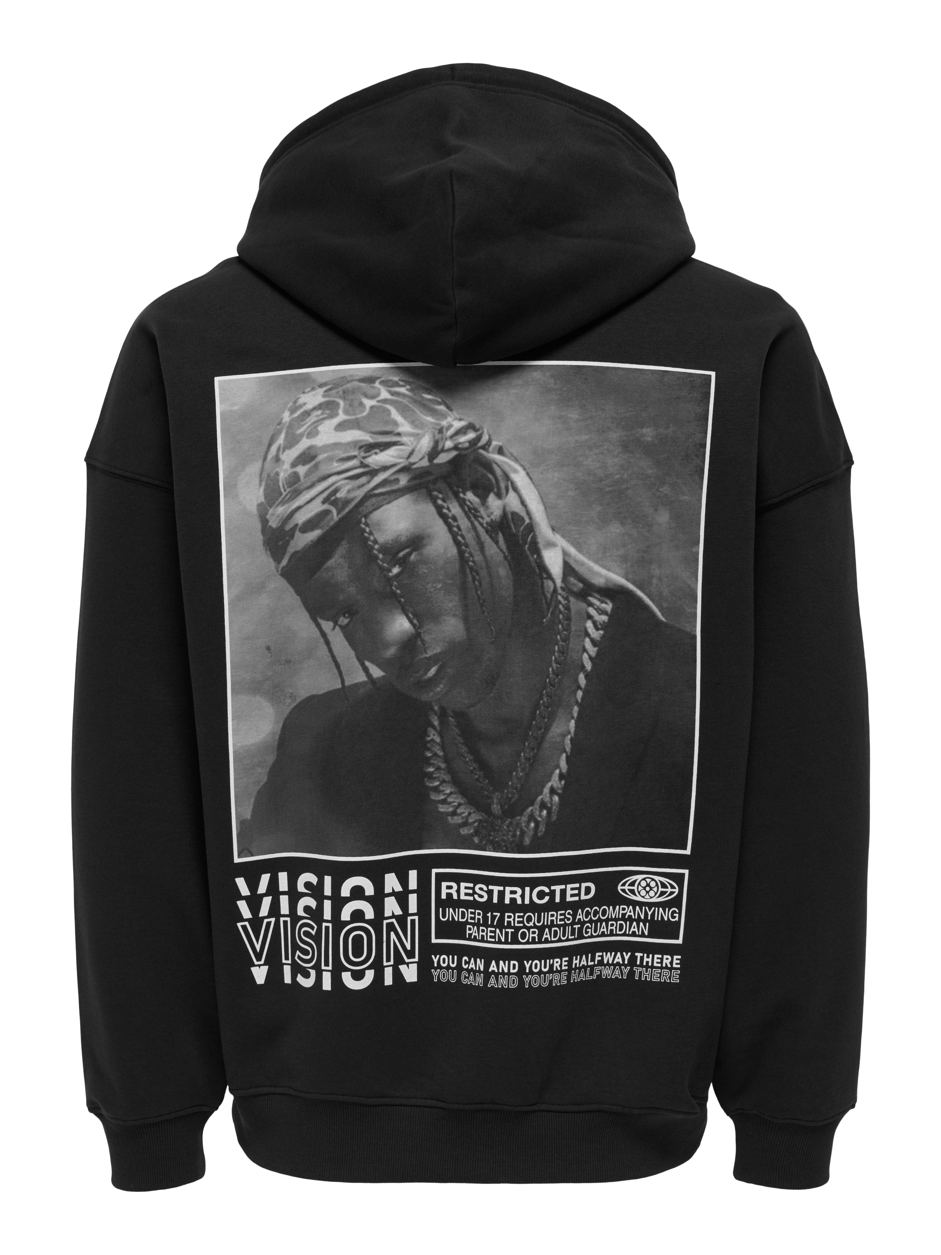 Felpa Only and Sons Travis Nera Felpata