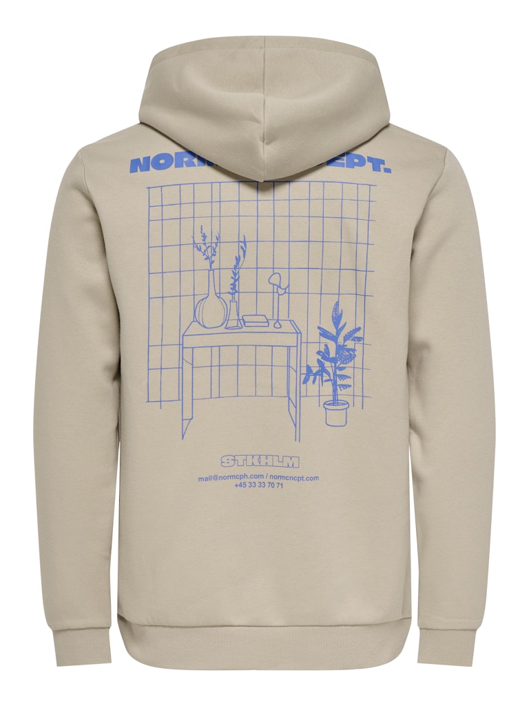 Felpa Only & Sons Hoodie Beige