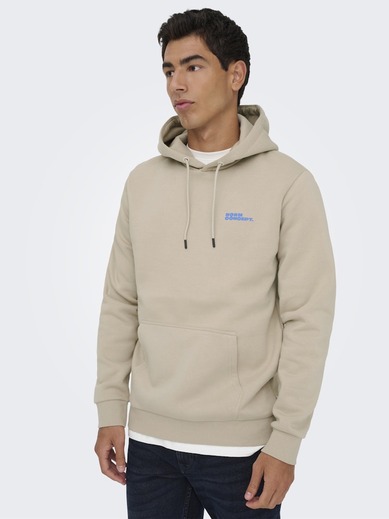 Felpa Only & Sons Hoodie Beige