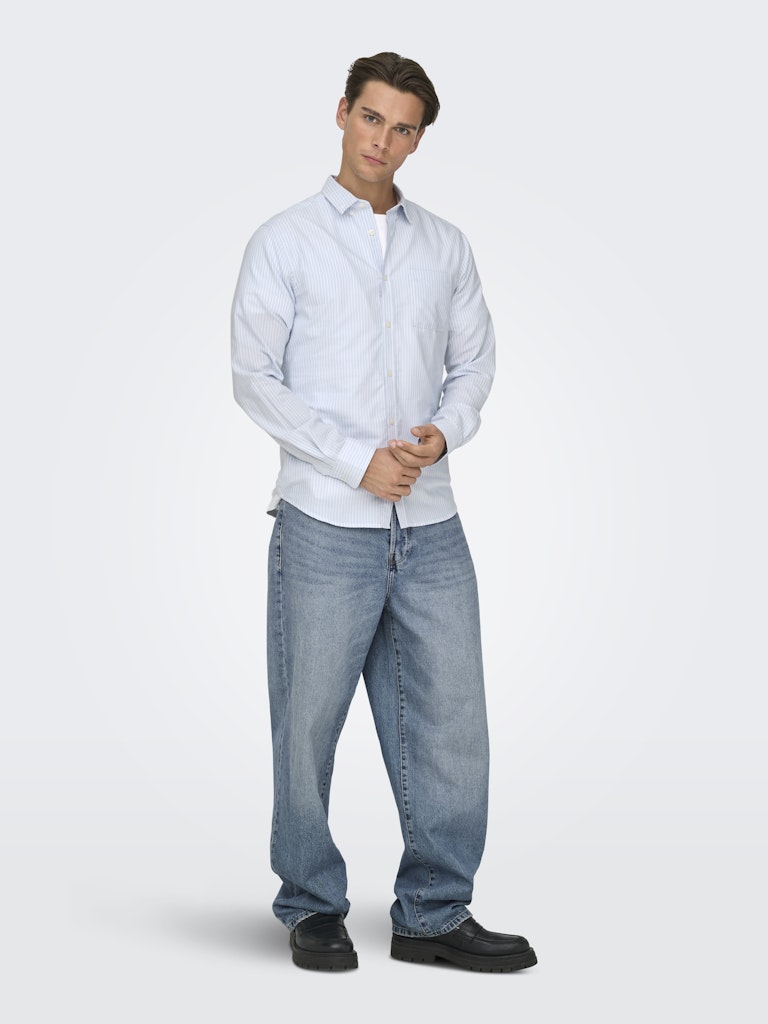 Camicia Only & Sons Alvaro righe bianche azzurre