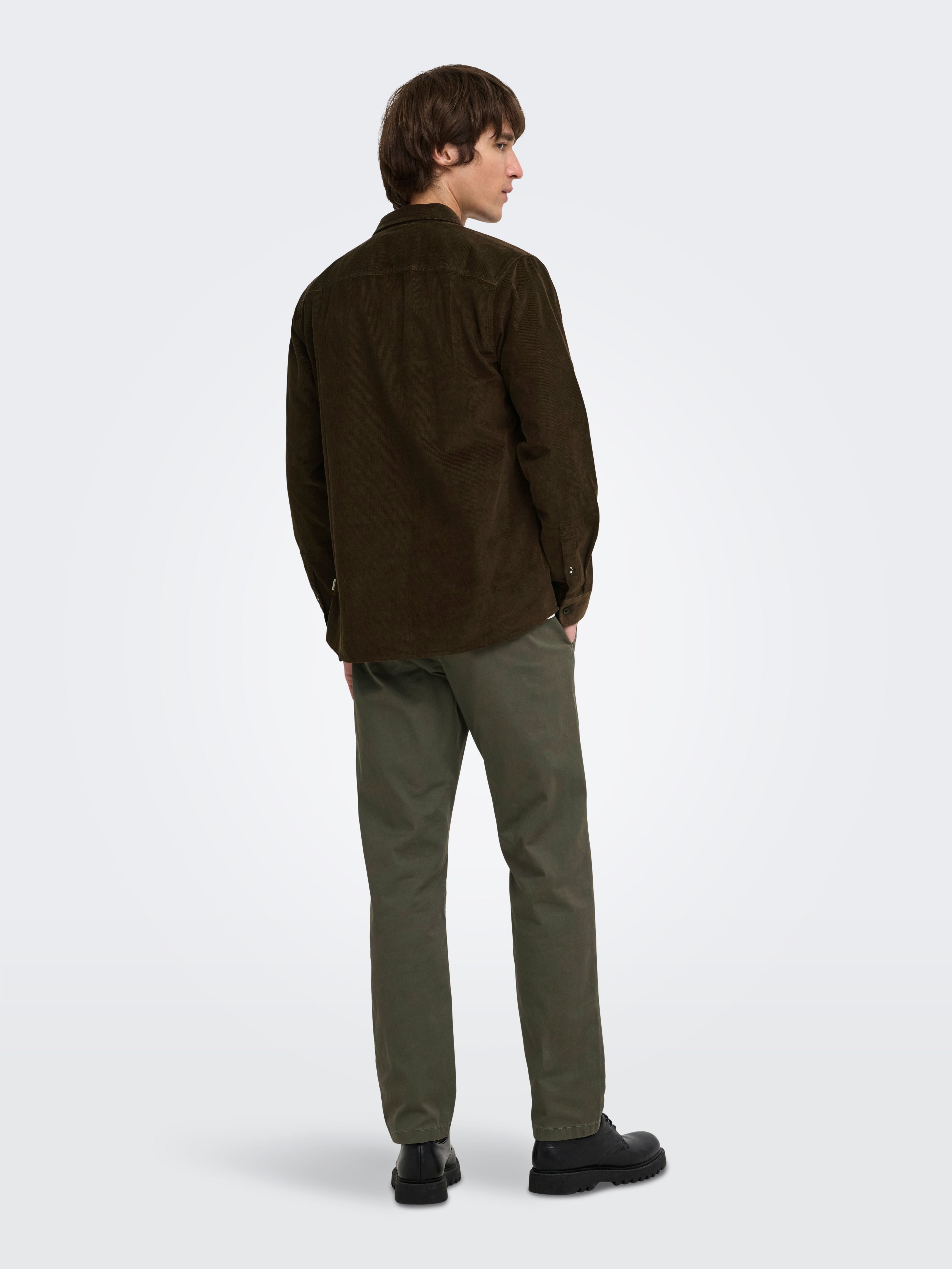 Pantaloni Chino Mark Verde Oliva in Twill