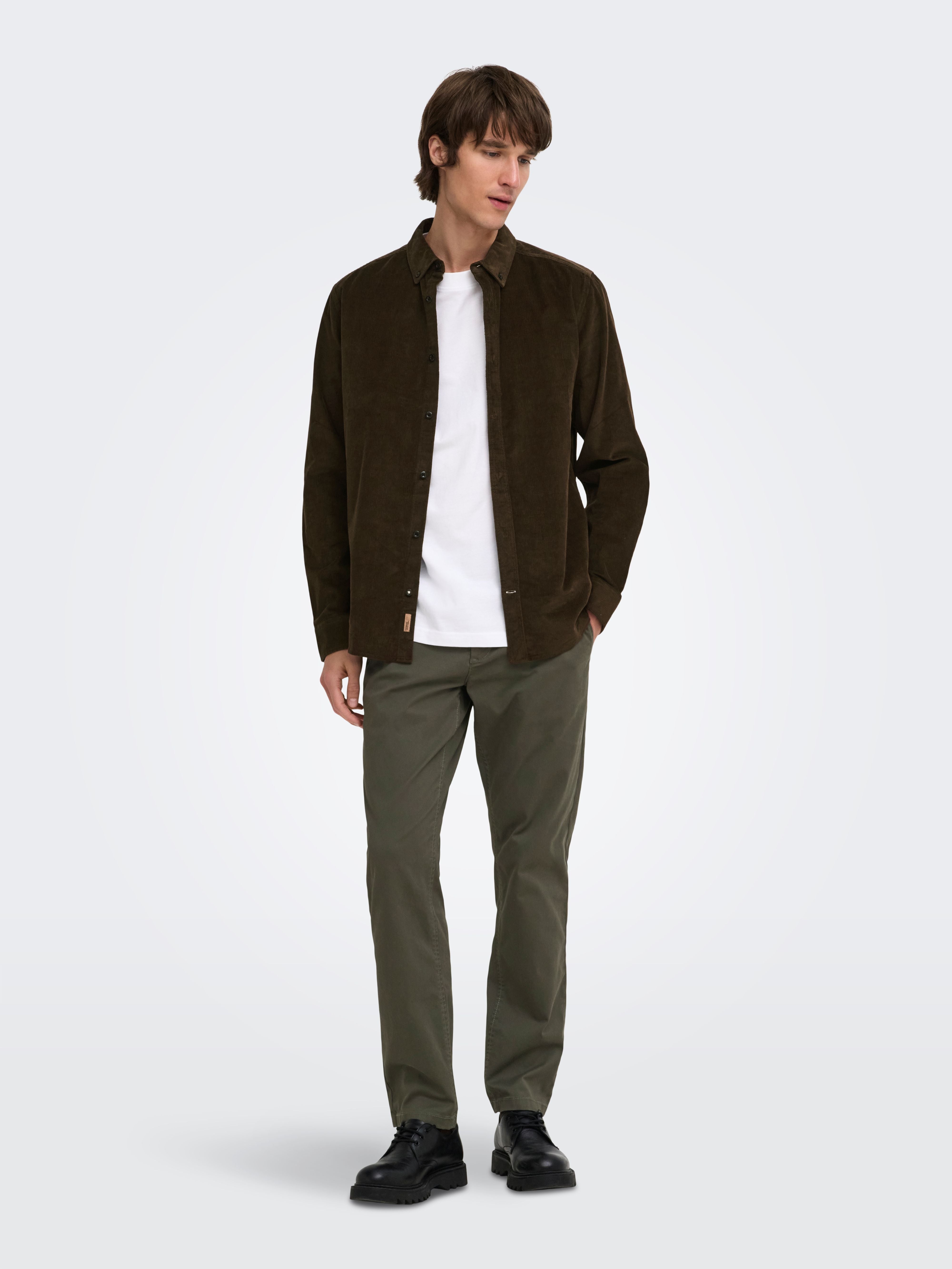 Pantaloni Chino Mark Verde Oliva in Twill