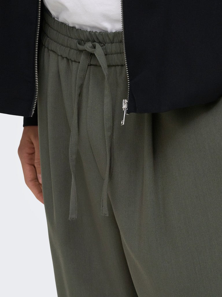 Pantaloni Uomo Will Only & Sons Verde Militare Loose Fit