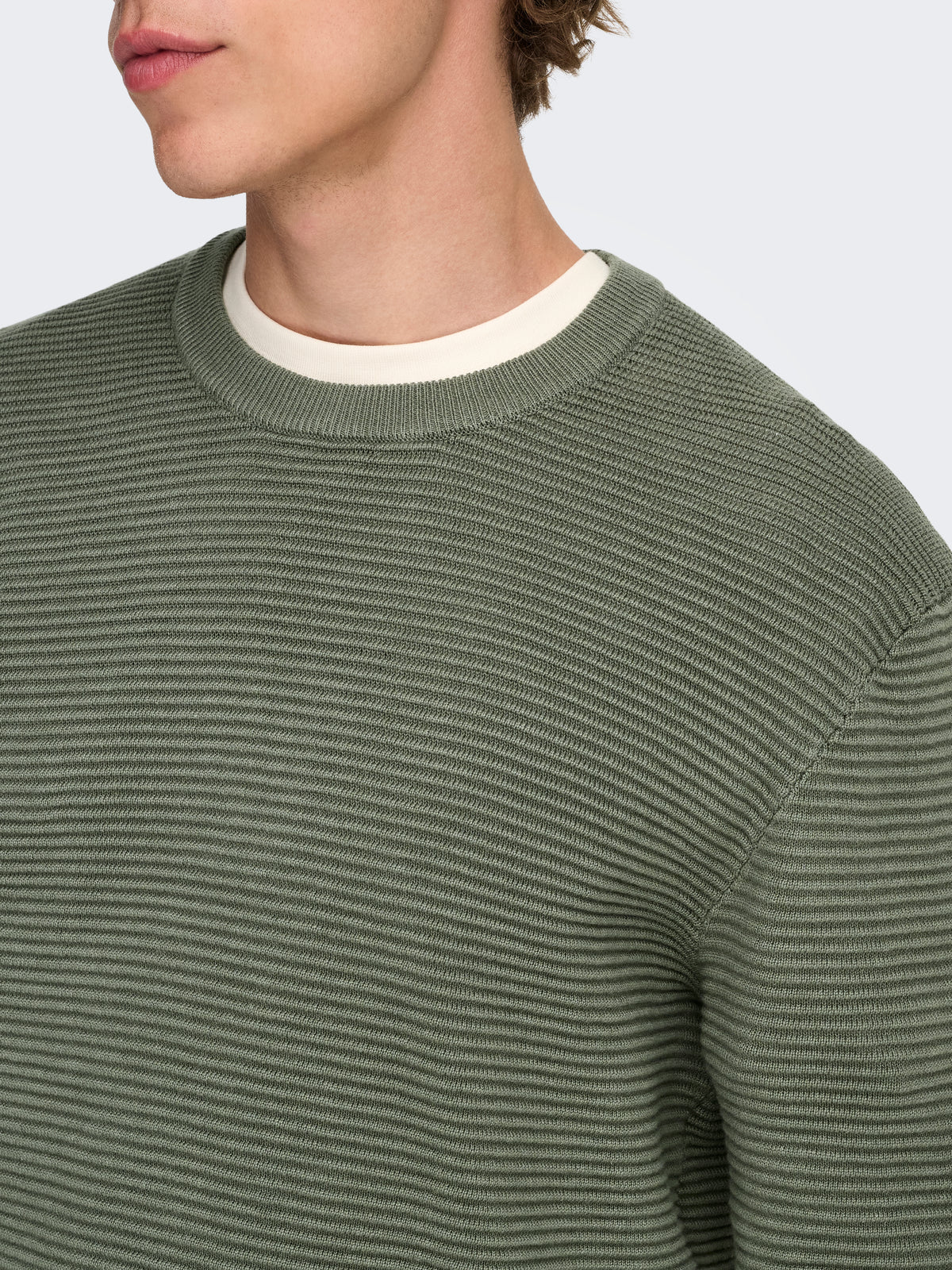 Maglione Ron Girocollo Cotone Verde Salvia