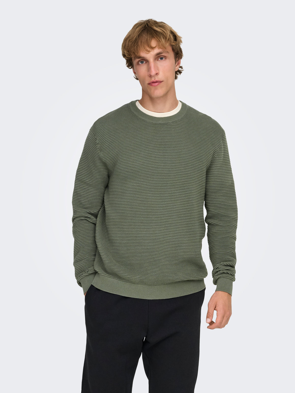 Maglione Ron Girocollo Cotone Verde Salvia