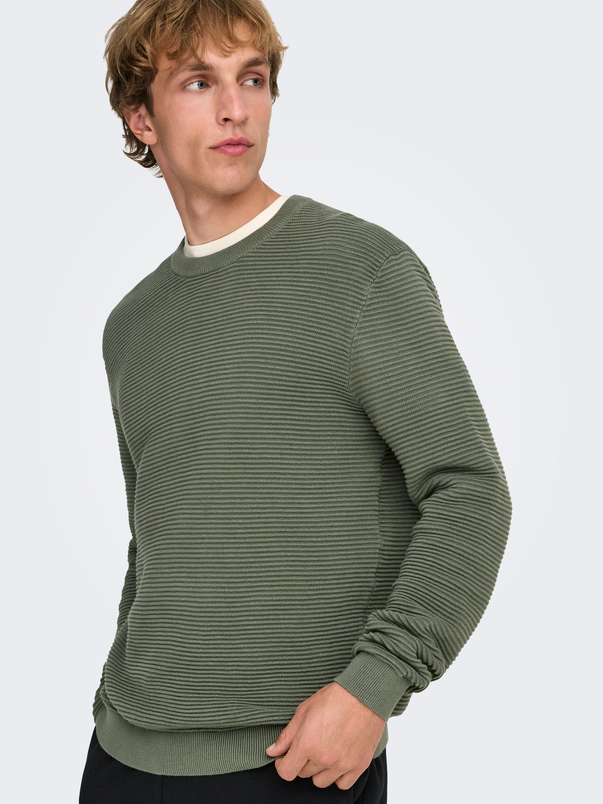Maglione Ron Girocollo Cotone Verde Salvia