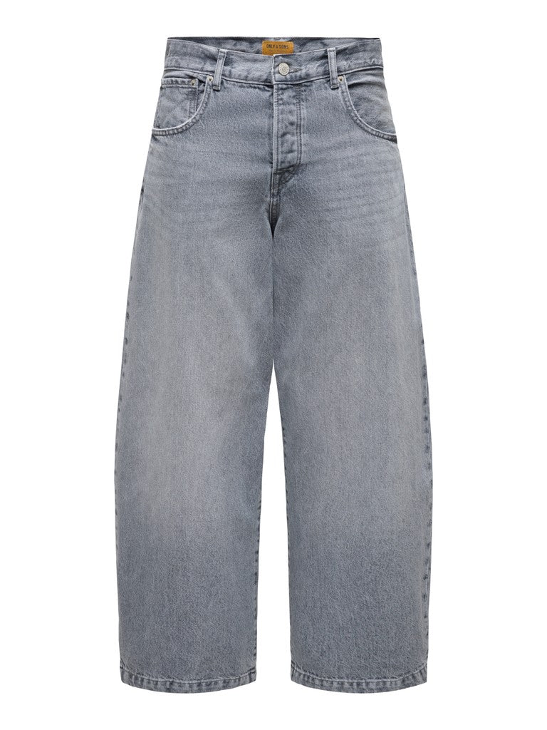 Jeans Kayce Barrel Fit Wide Leg – Grigio Lavato