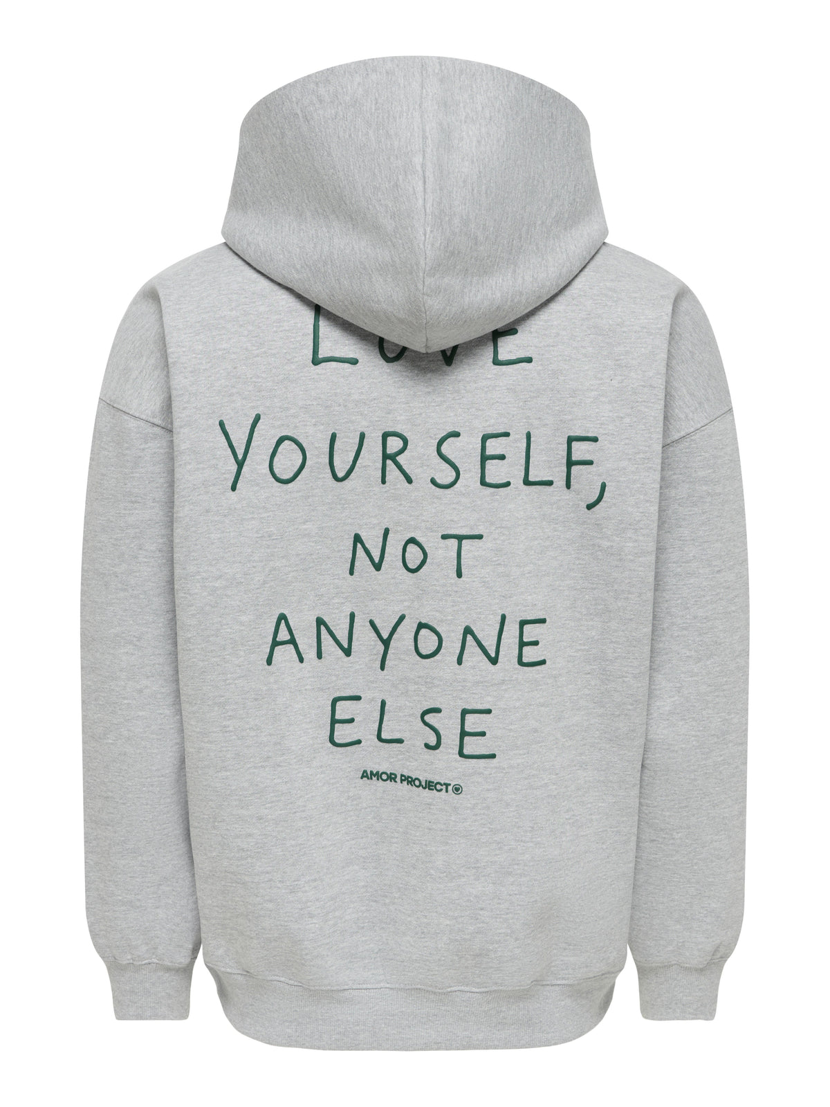 Felpa Henry Oversize con Cappuccio Grigio Chiaro Melange