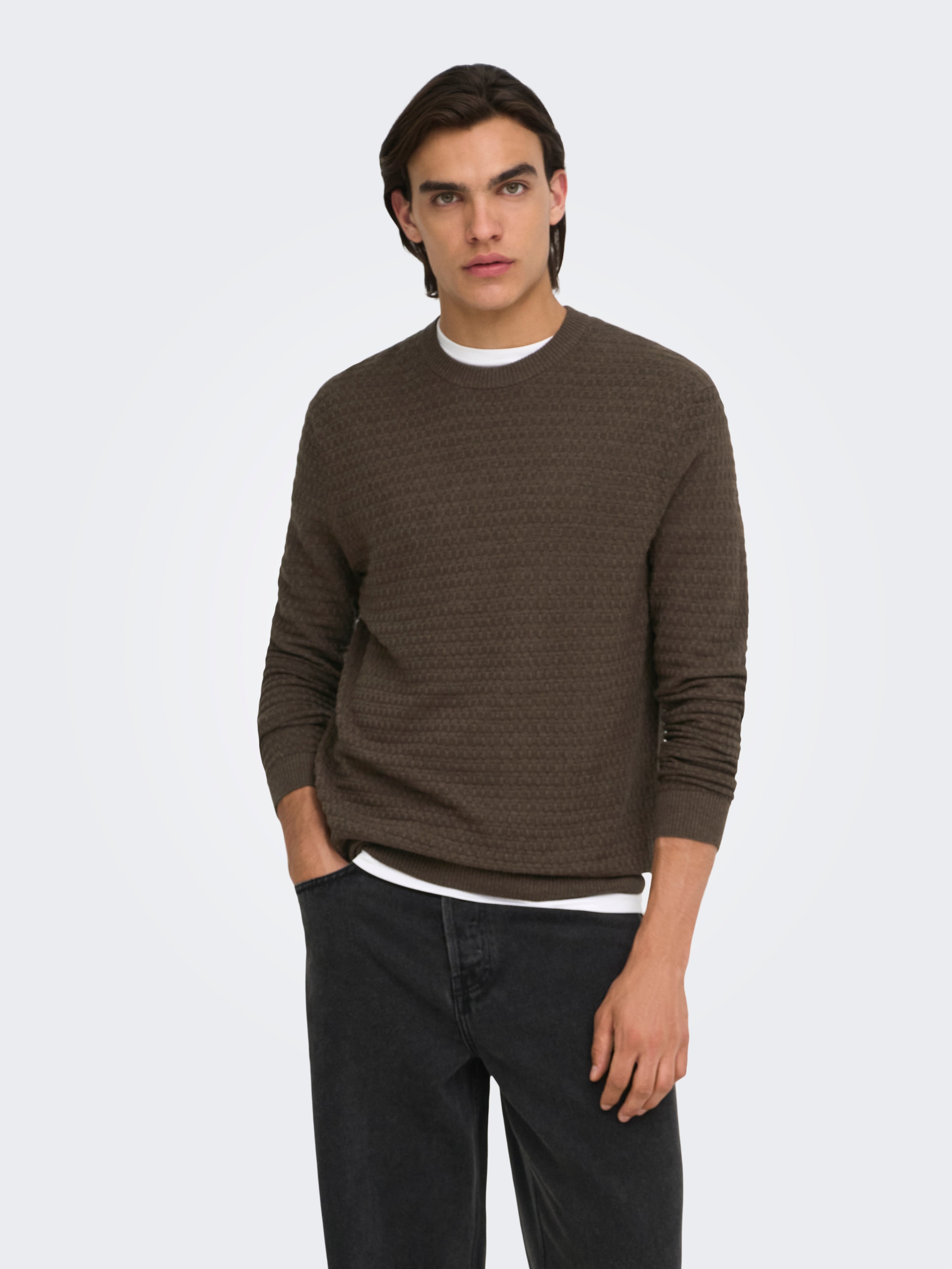 Maglioncino Louis Girocollo Marrone