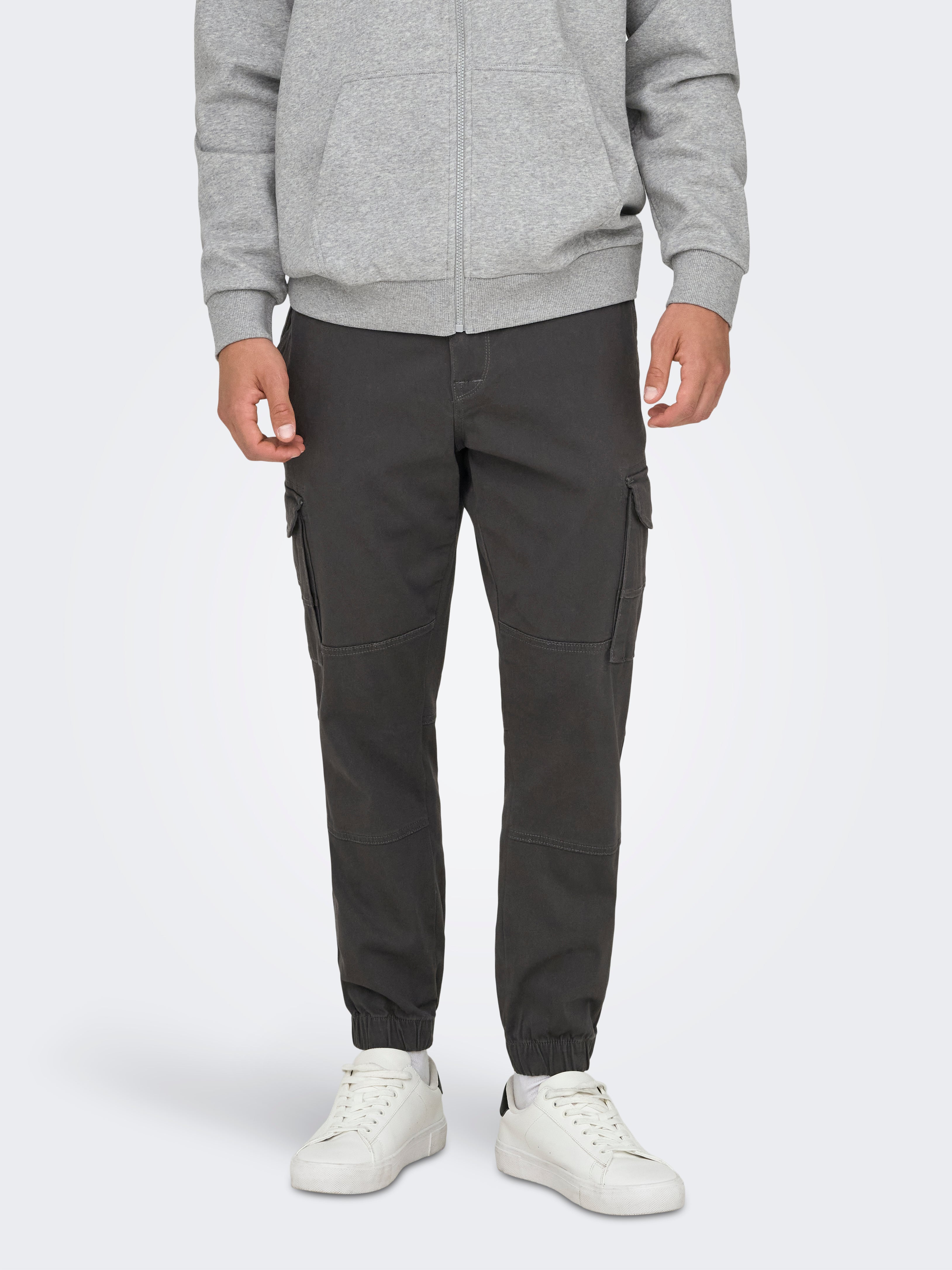 Pantaloni Cargo Tapered Fit Luc Grigio