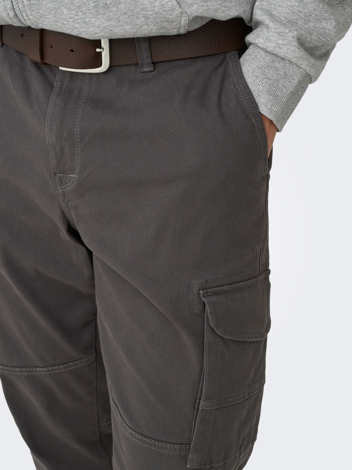 Pantaloni Cargo Tapered Fit Luc Grigio