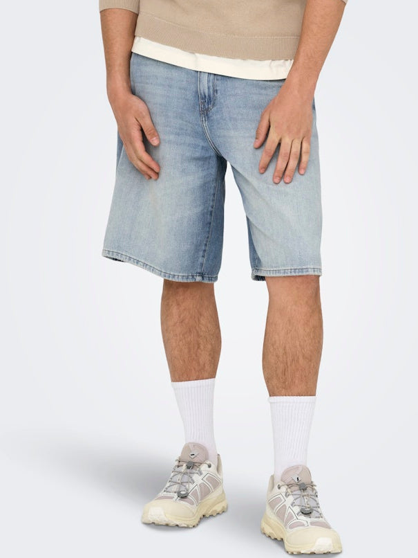 Shorts Carl Loose balloon light blue denim