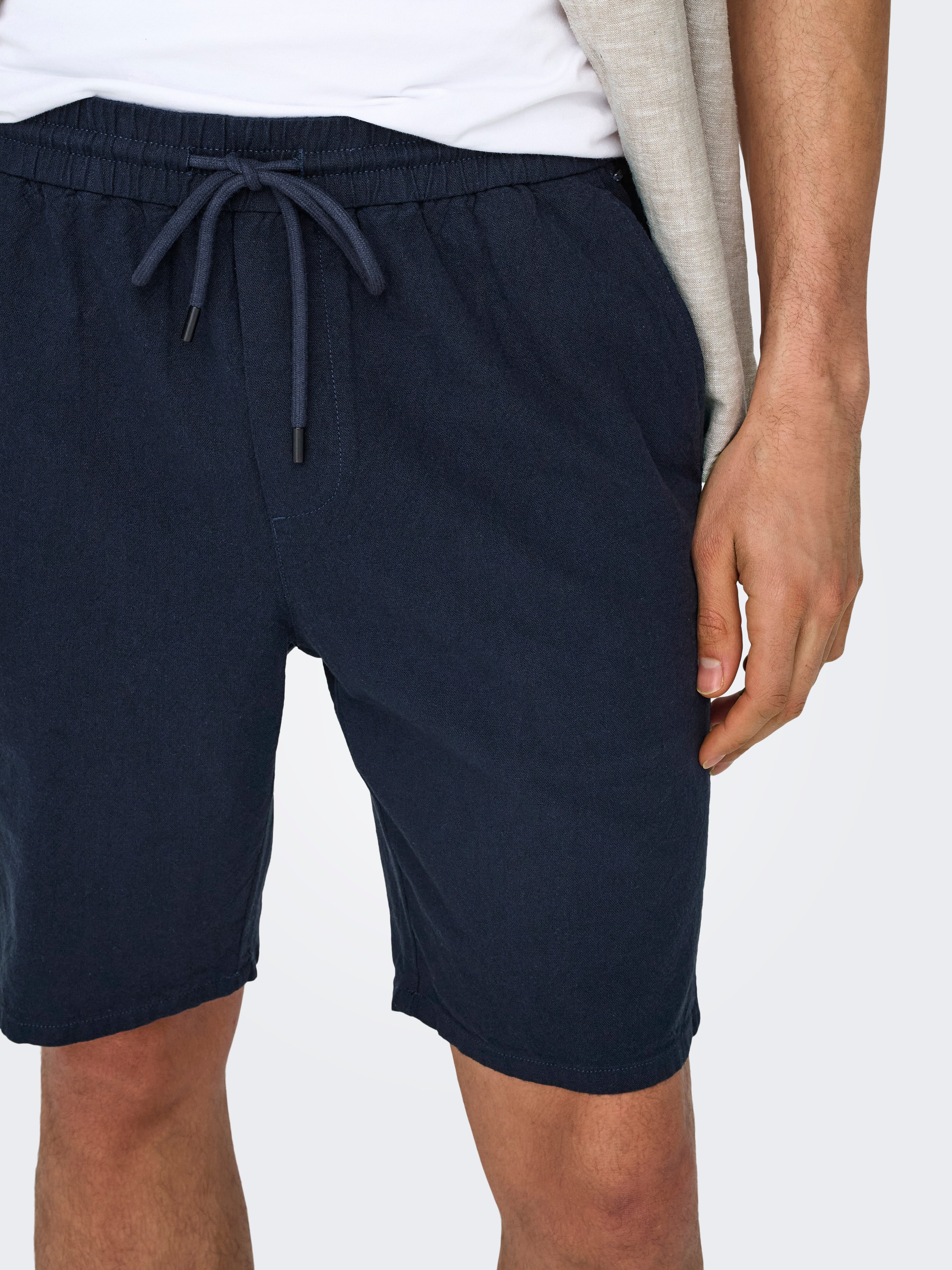 Bermuda Linus in Misto Lino Blu Notte