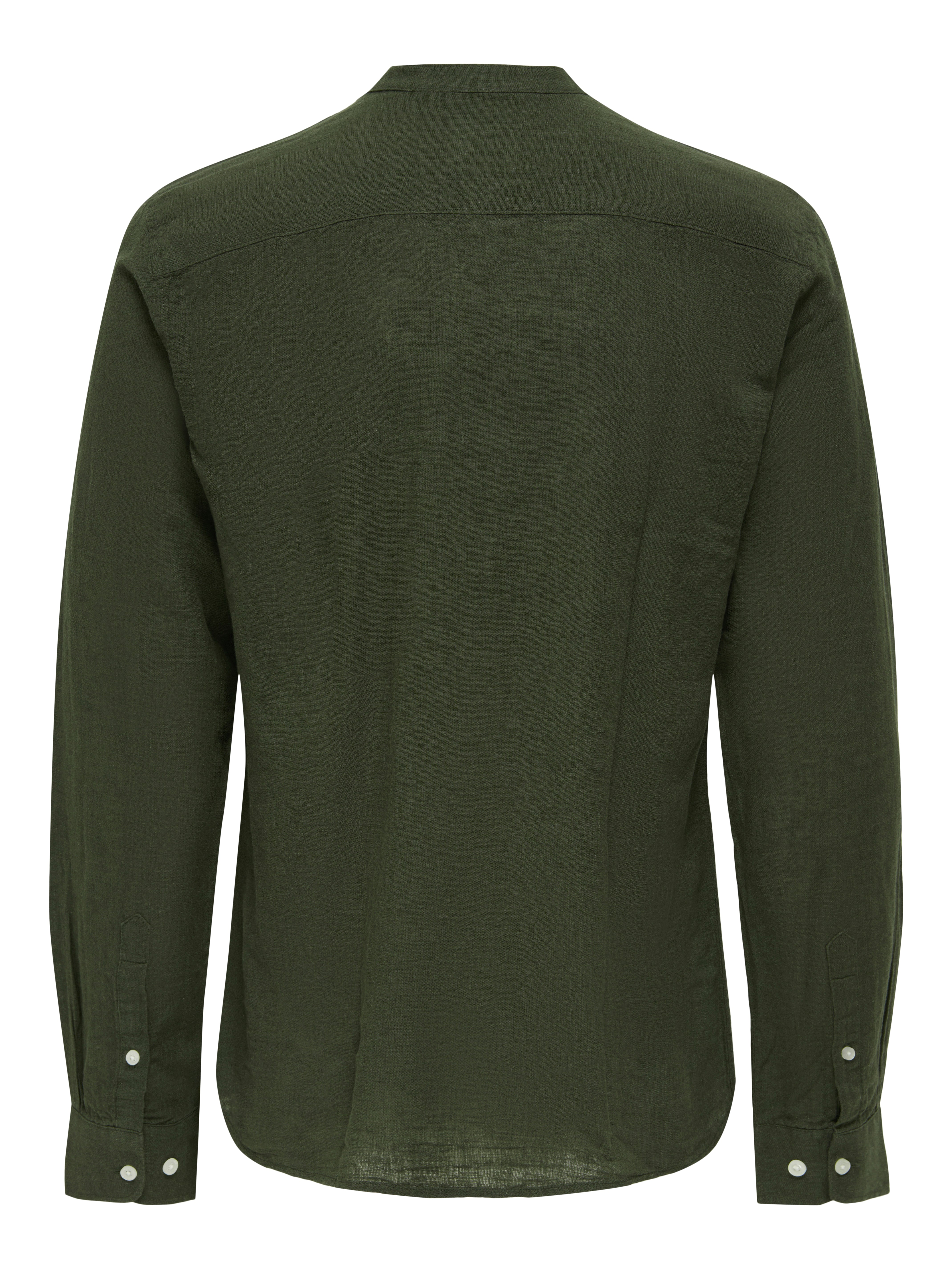 Camicia Caiden in Misto Lino Verde kaki