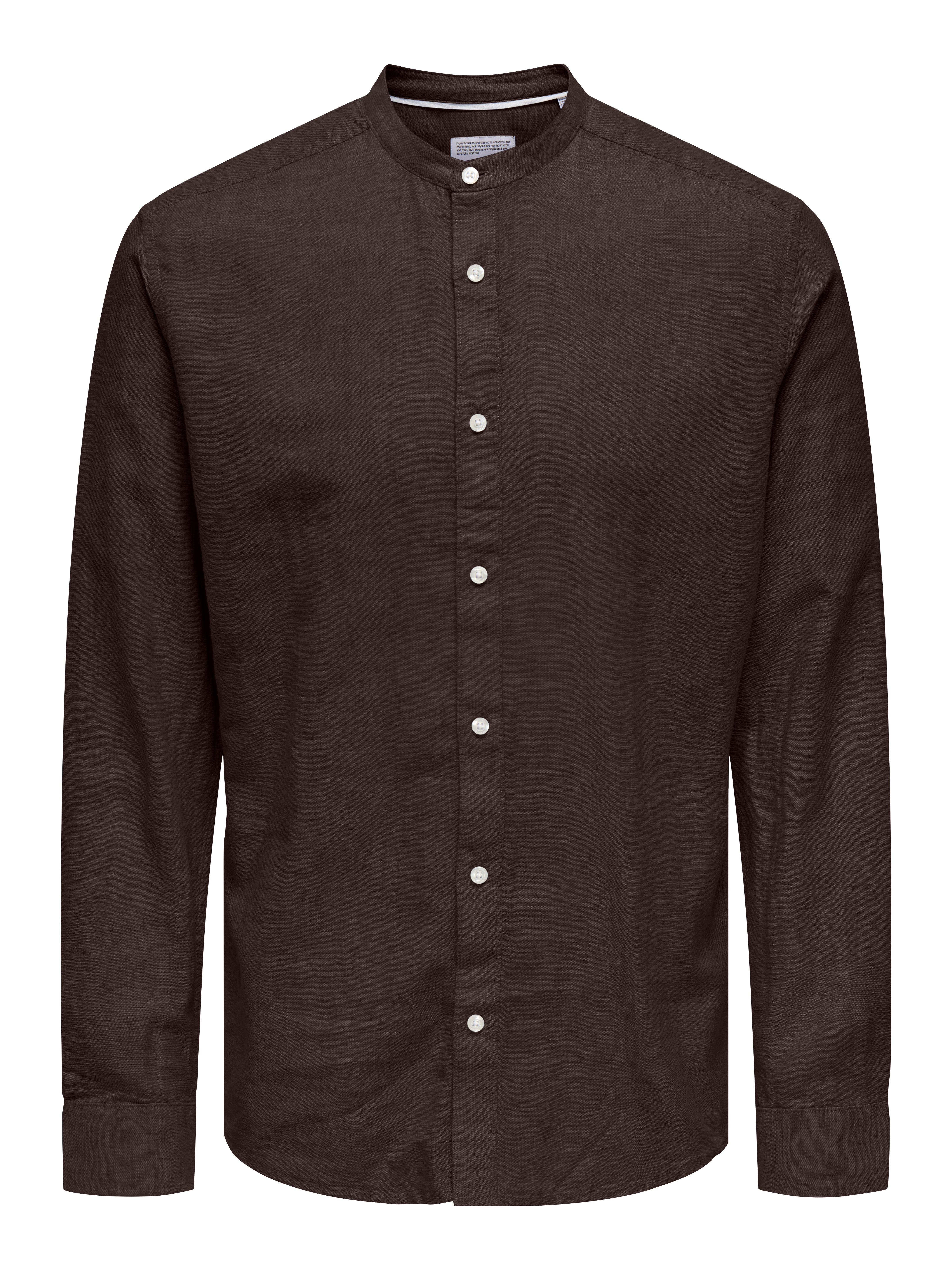 Camicia Caiden in Misto Lino Cioccolato