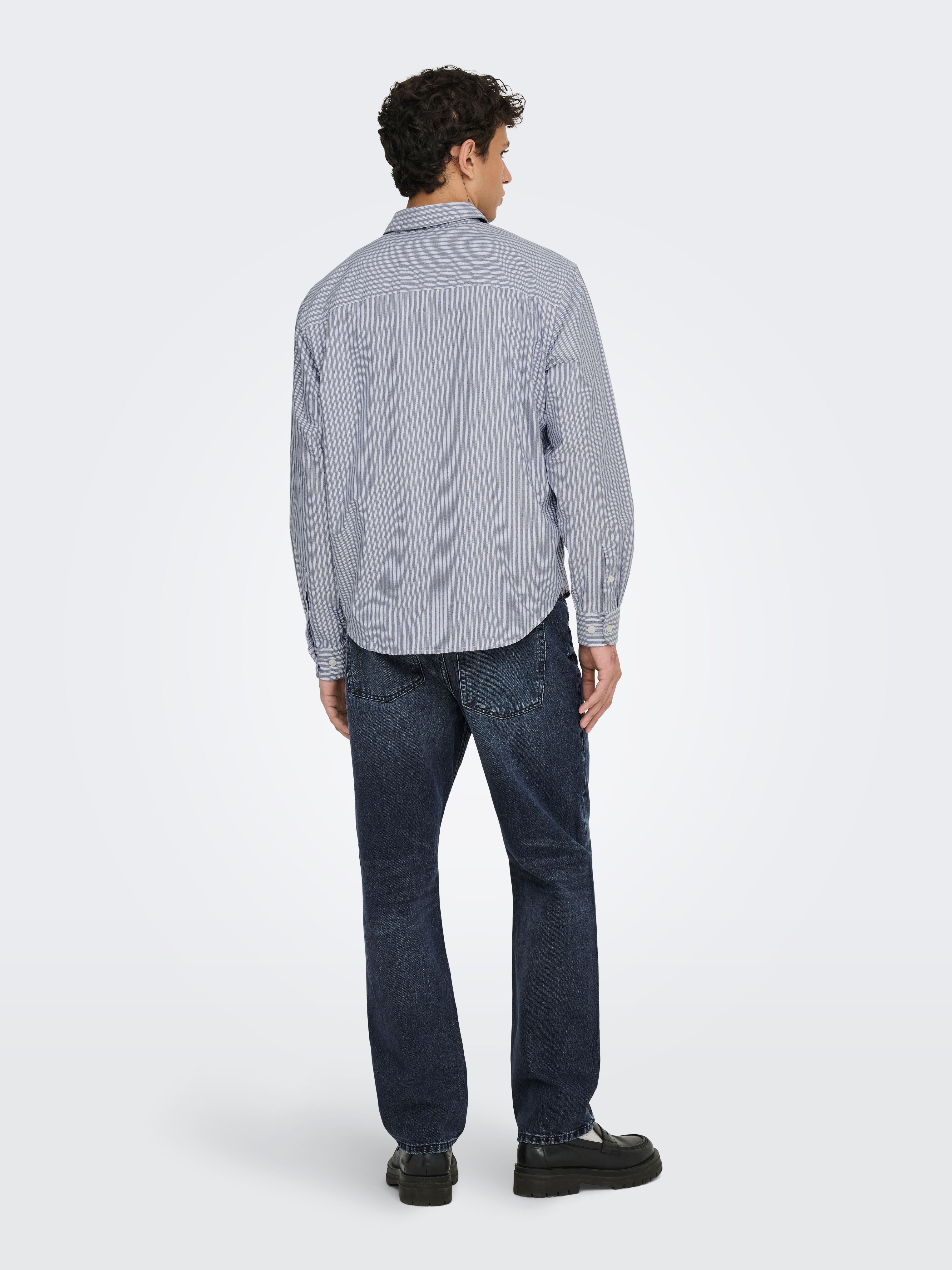 Camicia Only and Sons Giorgio righe grigio e bianco