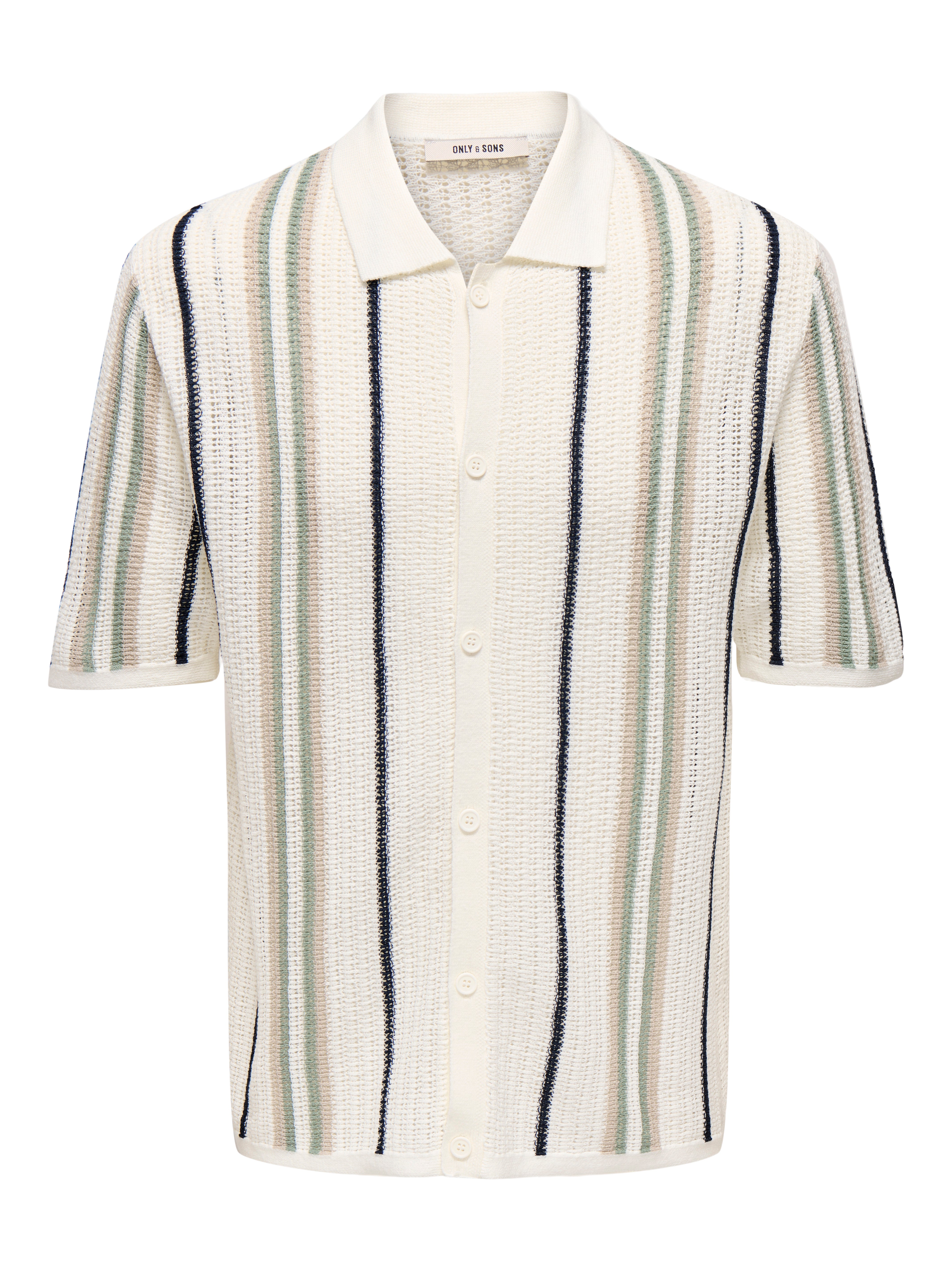 Polo Leon a Righe Panna e Nero