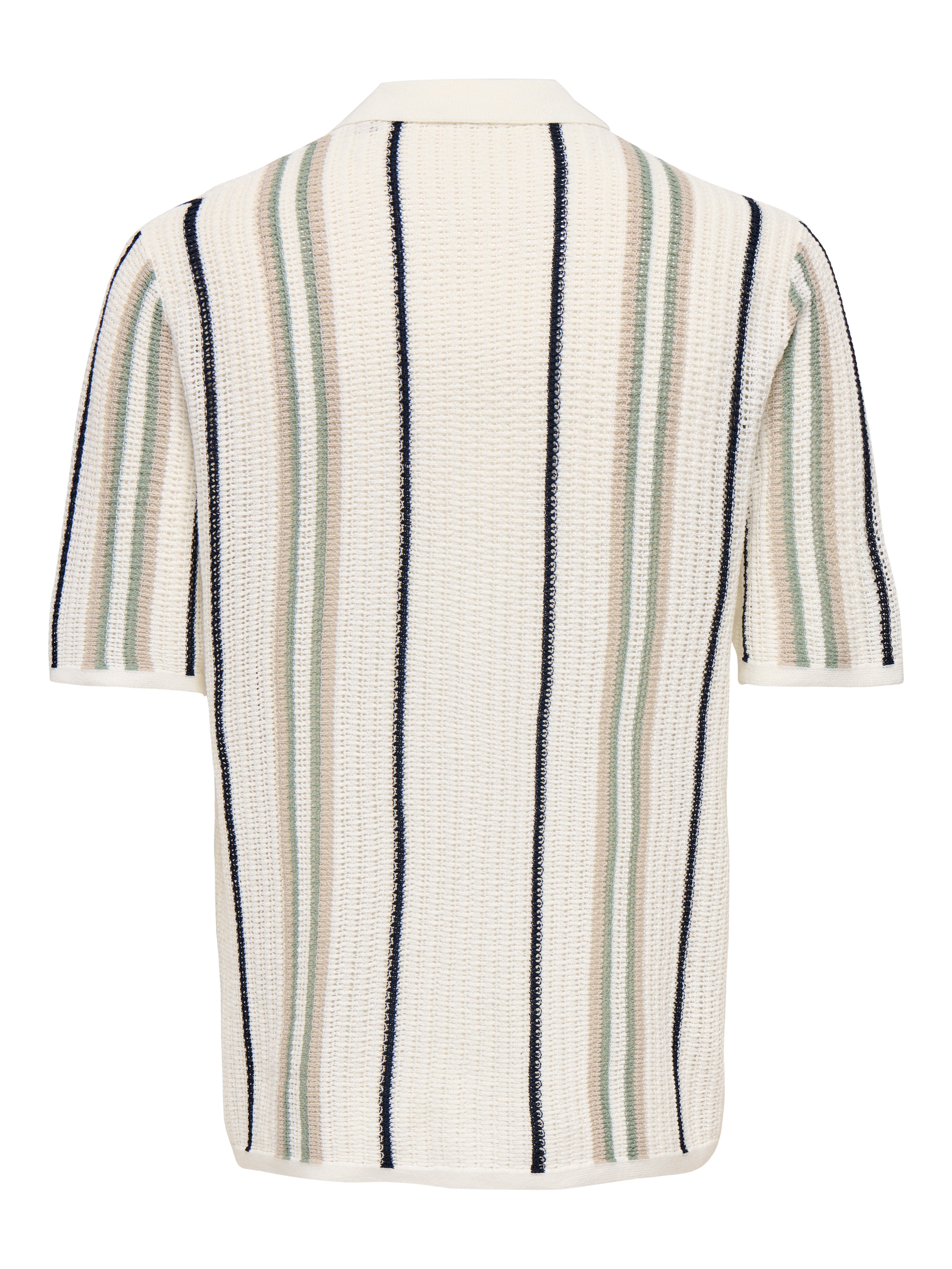 Polo Leon a Righe Panna e Nero