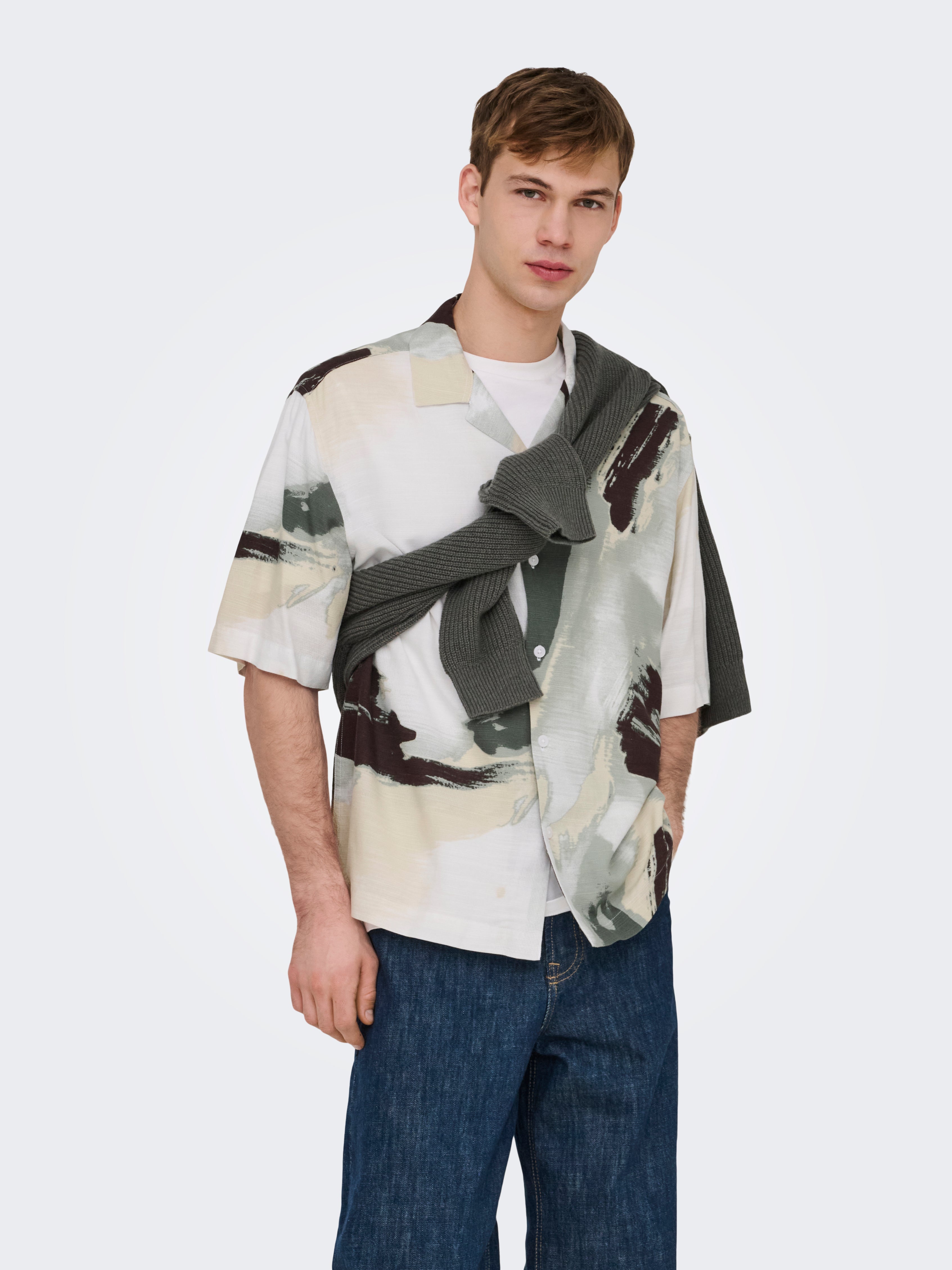 Camicia a Manica Corta Harvi Watercolor