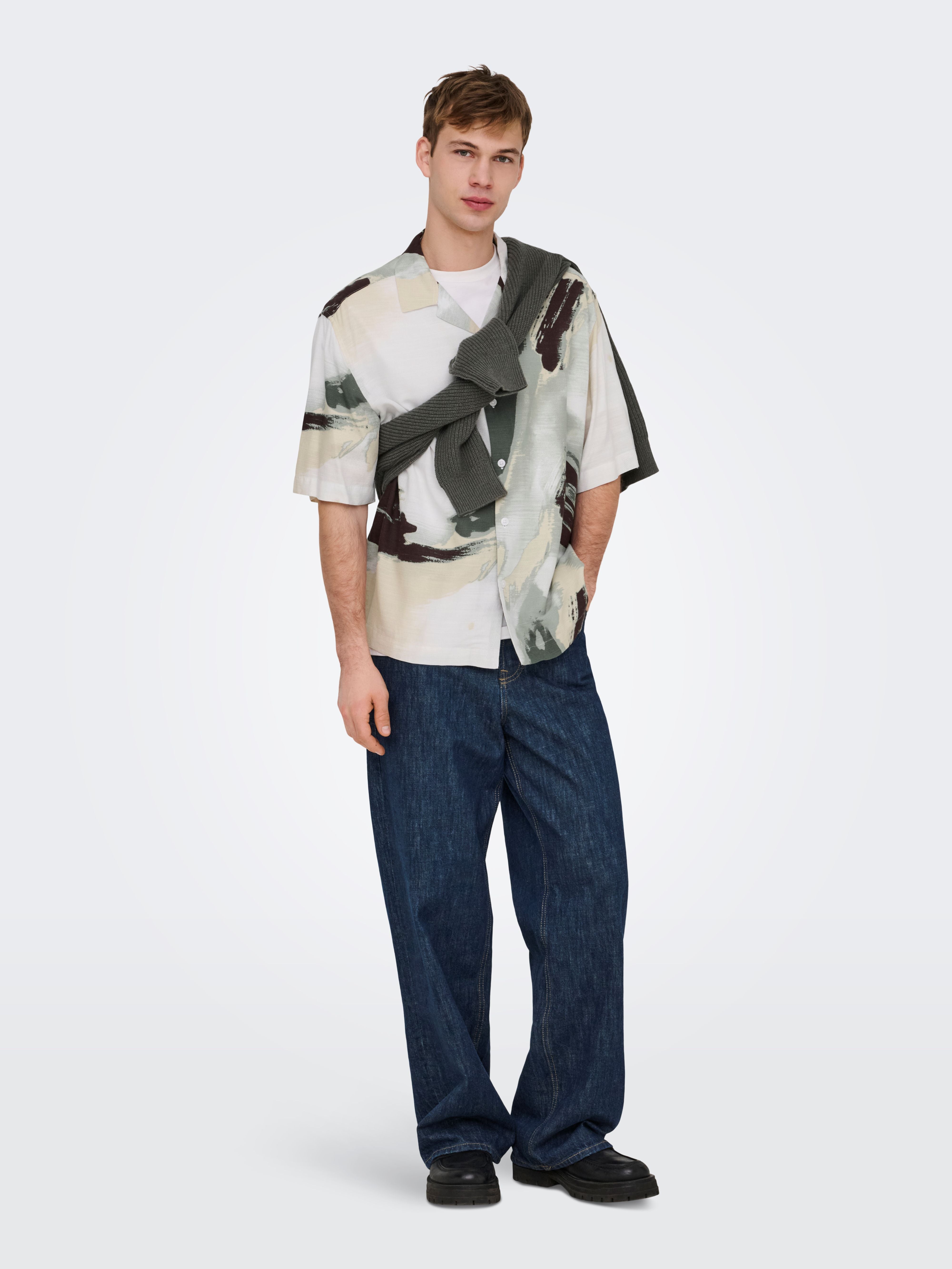 Camicia a Manica Corta Harvi Watercolor