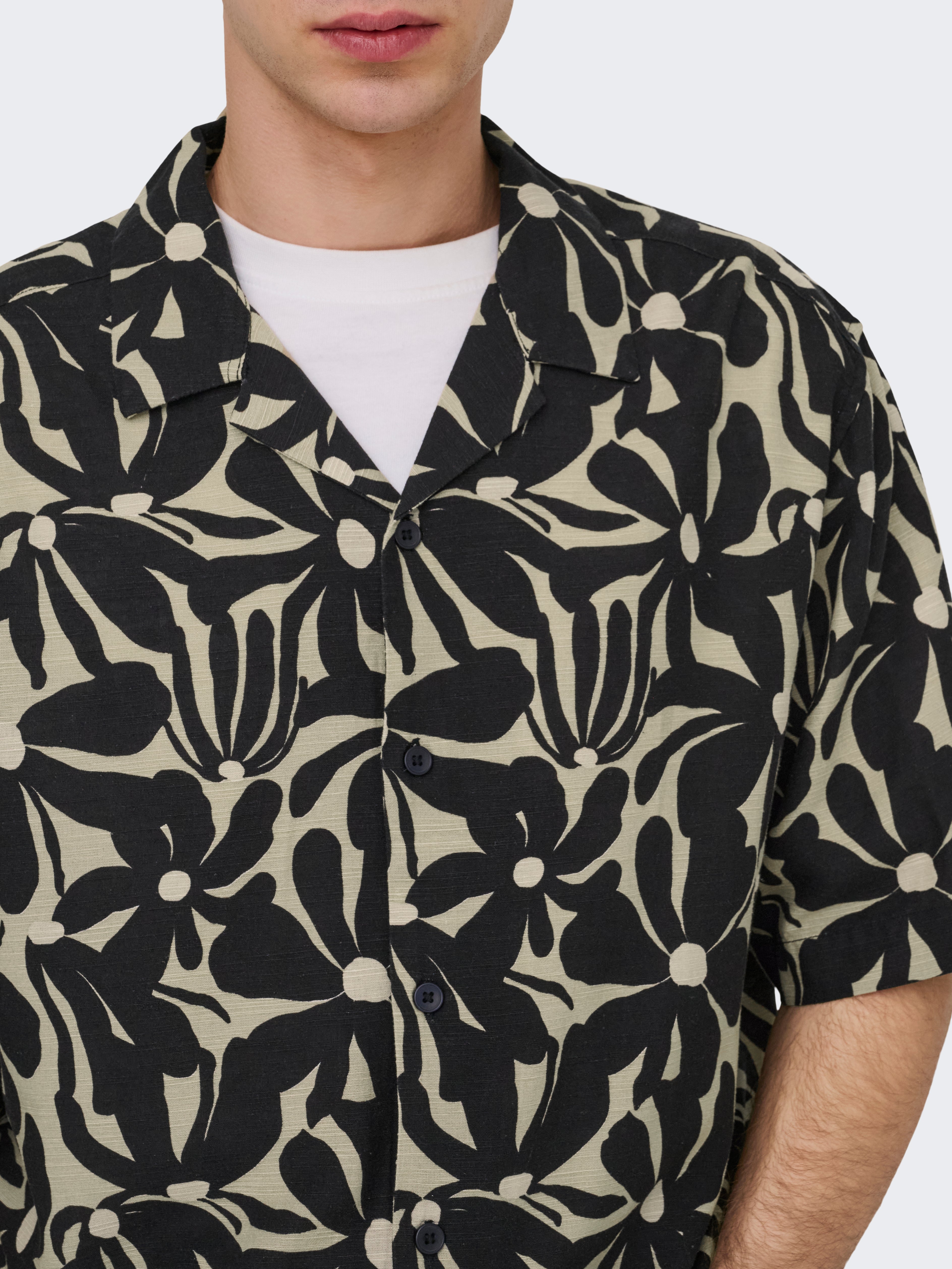 Camicia a Maniche Corte Harvi Mono Floral