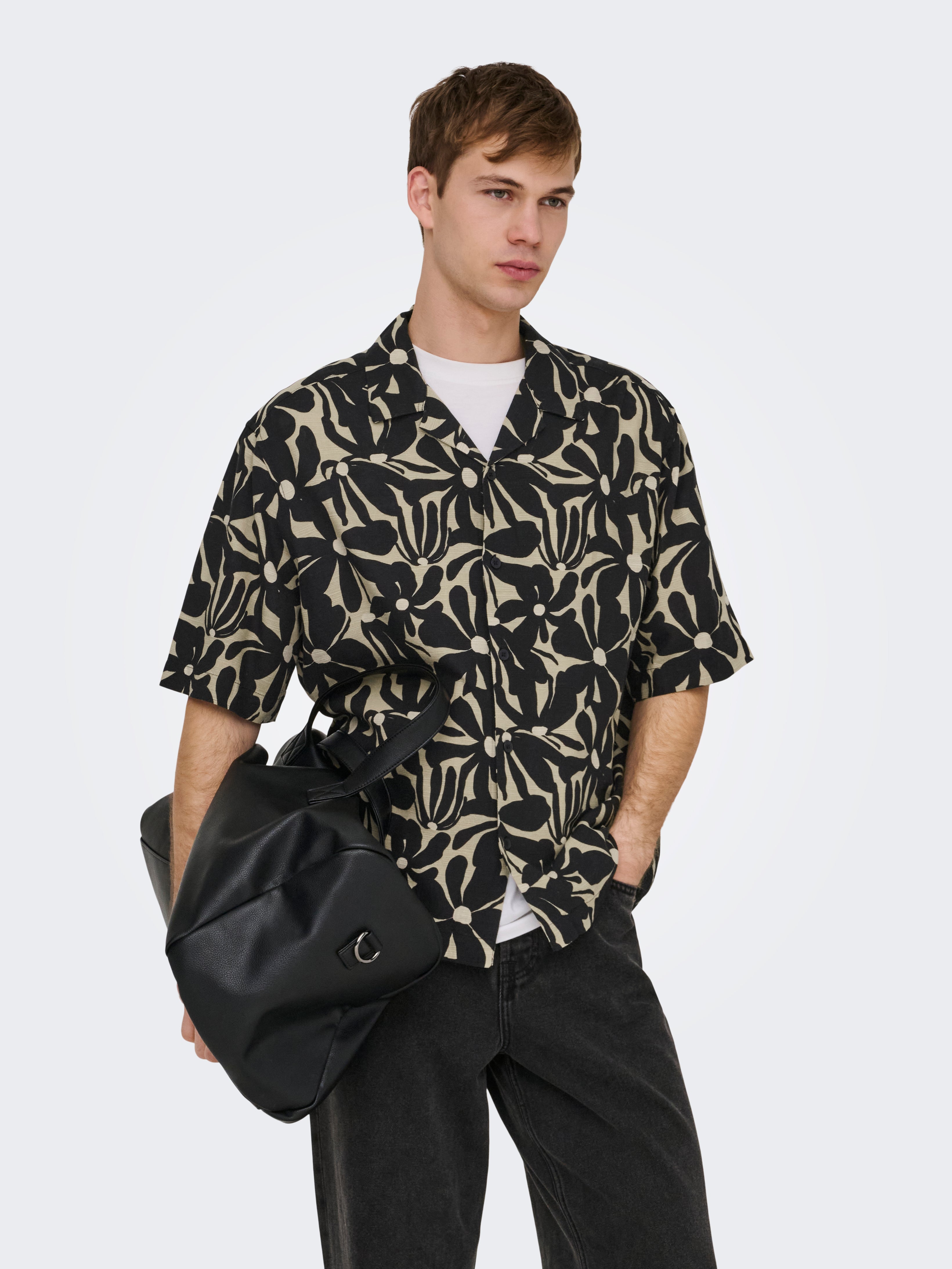 Camicia a Maniche Corte Harvi Mono Floral