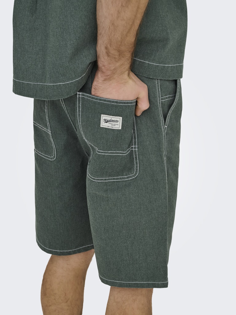Shorts Zeland in jeans leggero dark green