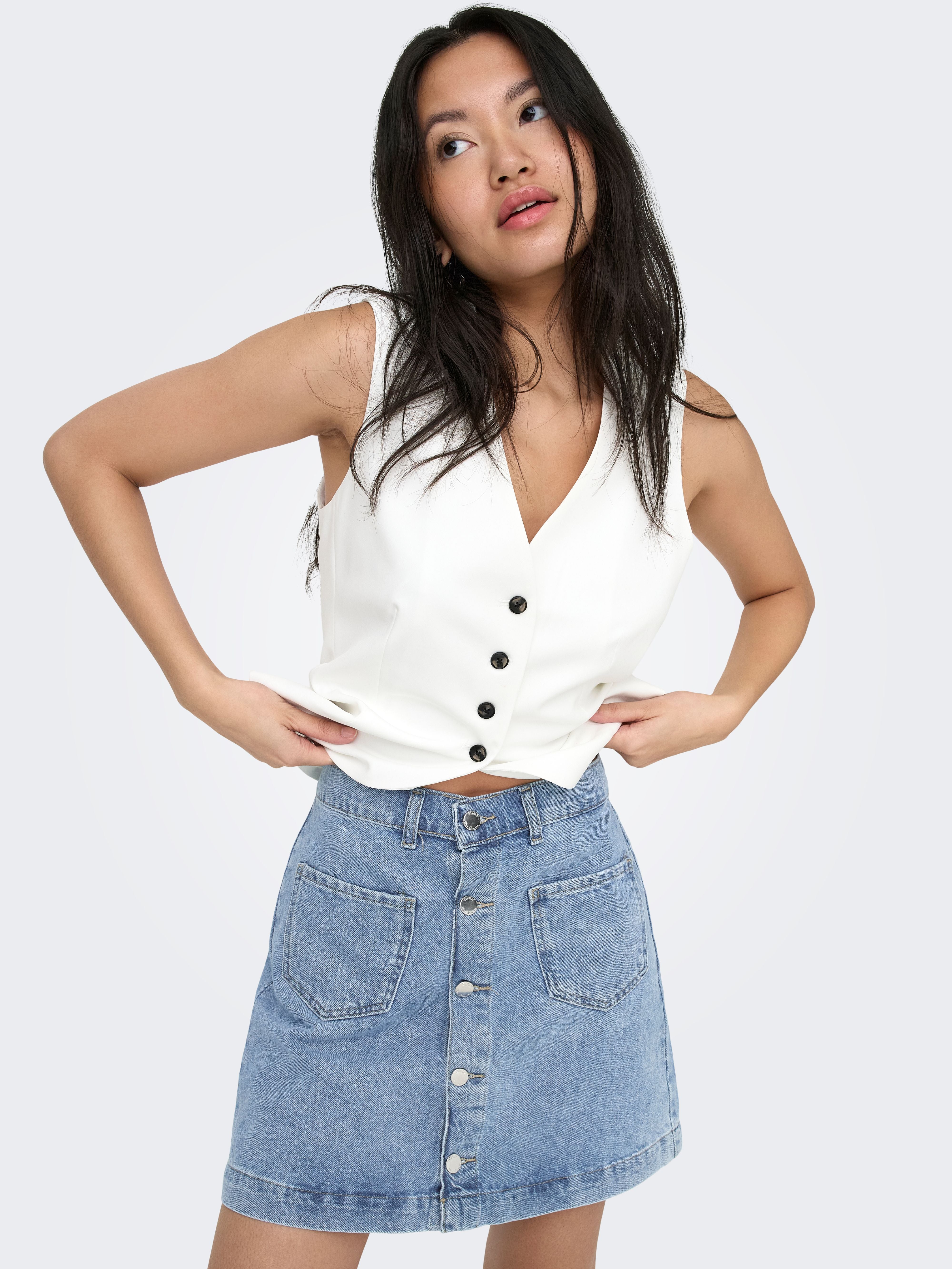 Gonna Midi Tai in Denim
