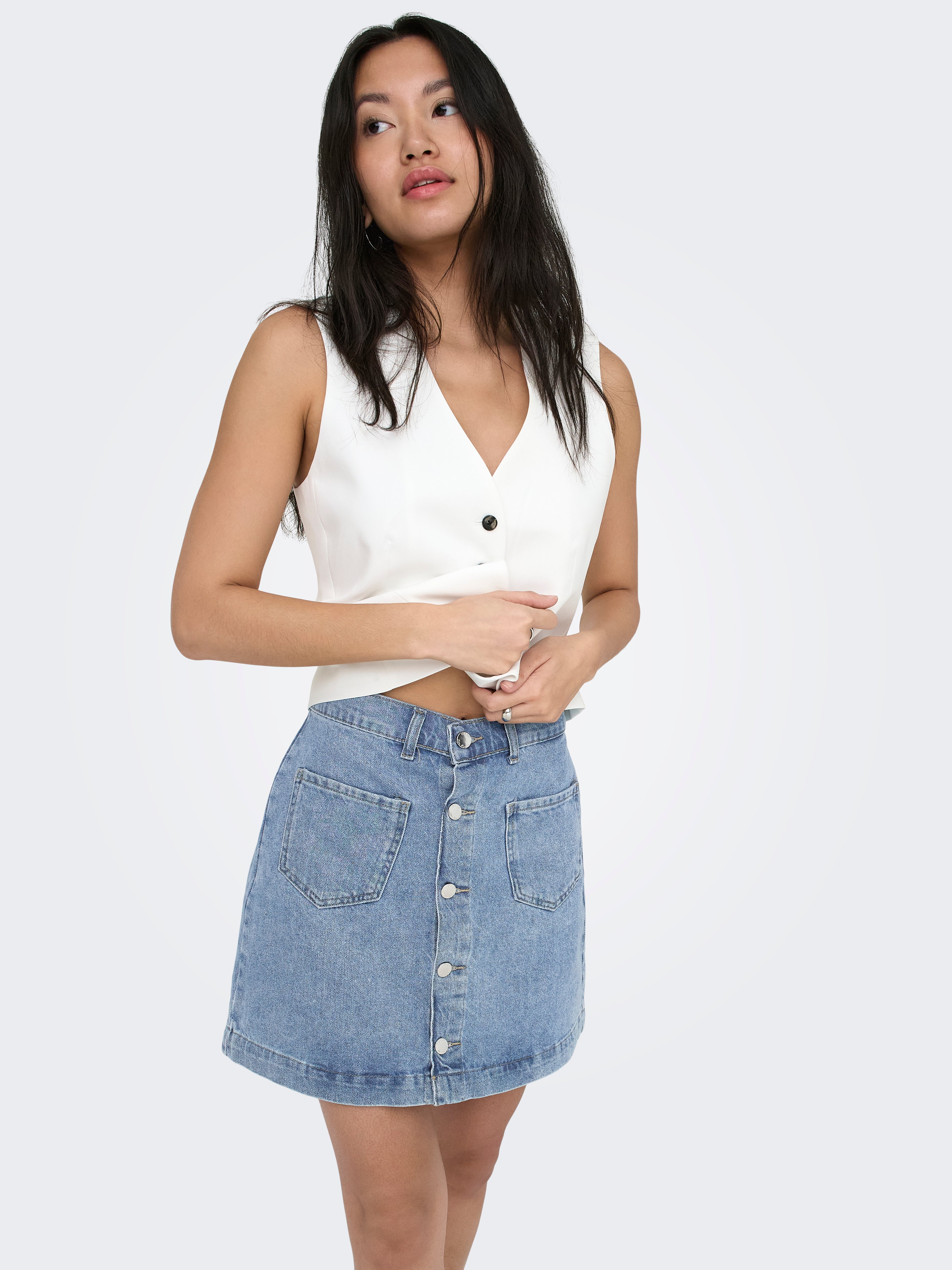 Gonna Midi Tai in Denim
