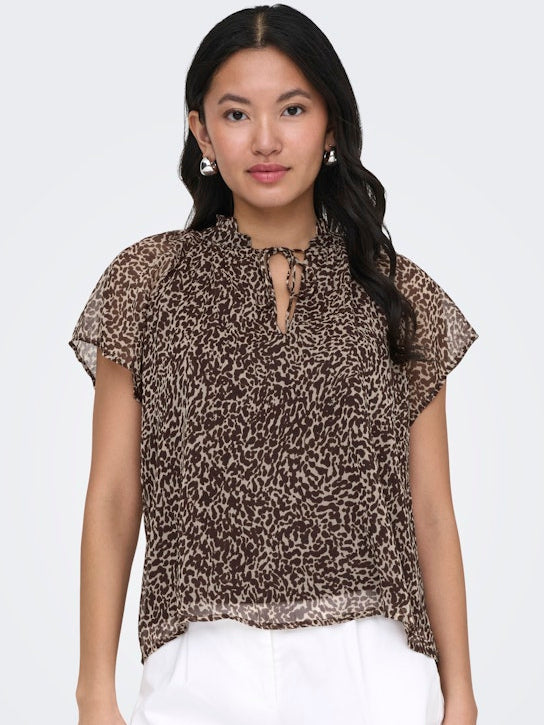 T-shirt Leri cioccolato maculata