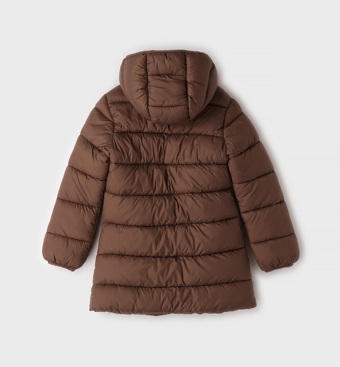 Giubbotto Piumino Rachele Imbottito con Cappuccio e Fodera Fleece Marrone