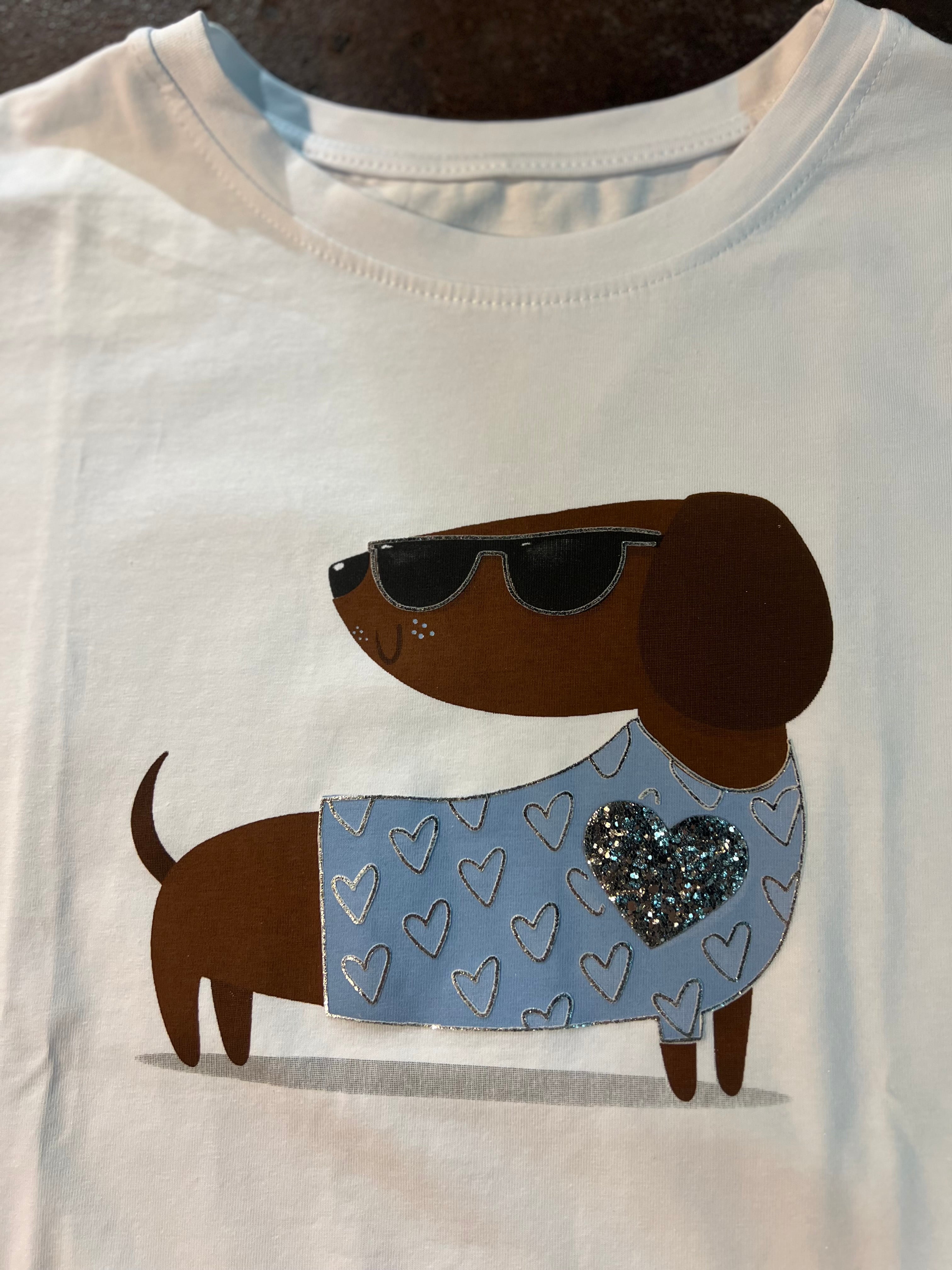 T-shirt Bassotto Cool Azzurro