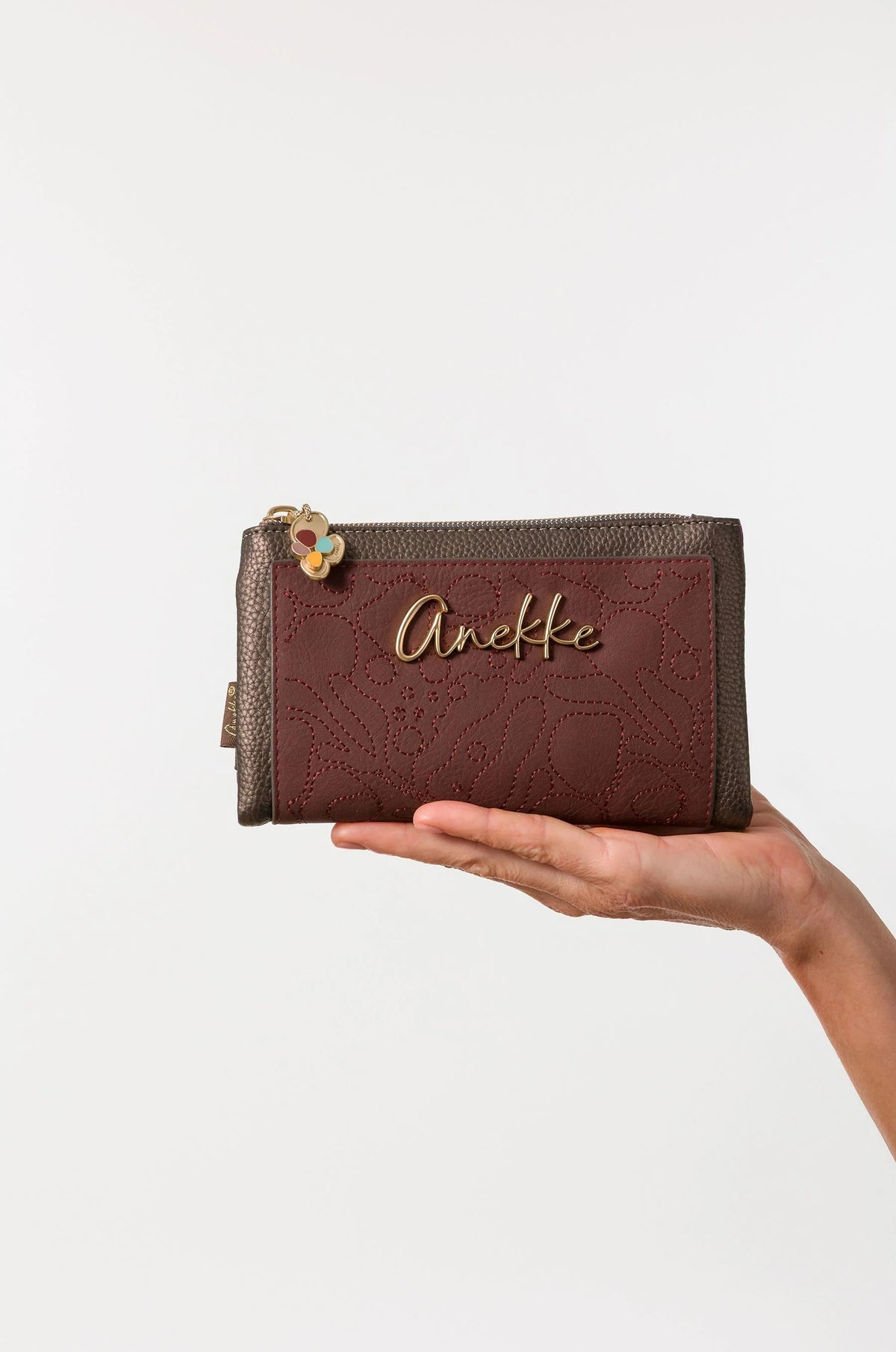 Anekke Blossom Portafoglio Medio Rigido con Protezione RFID
