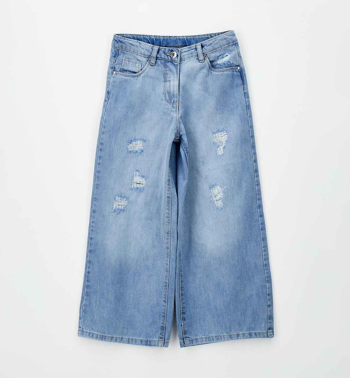 Jeans Wide Leg con Rotture