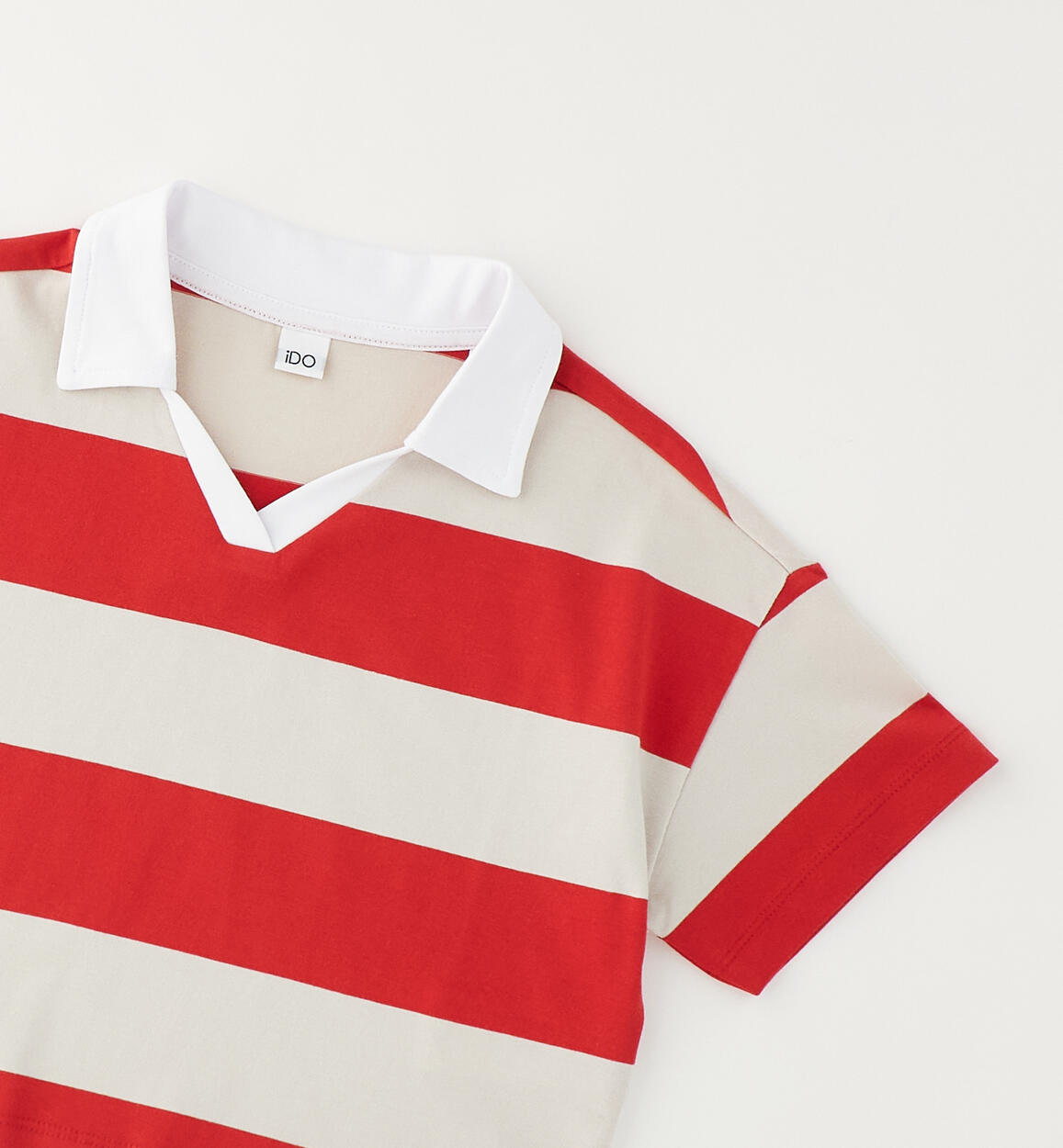 Polo Ruby Cropped a Righe