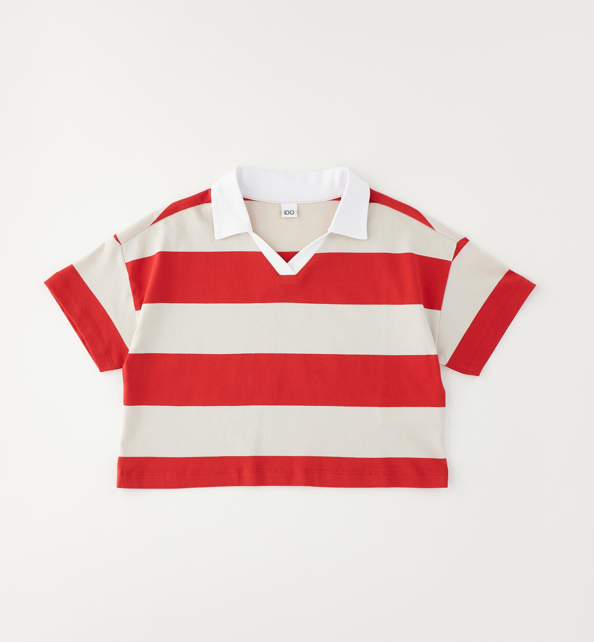 Polo Ruby Cropped a Righe