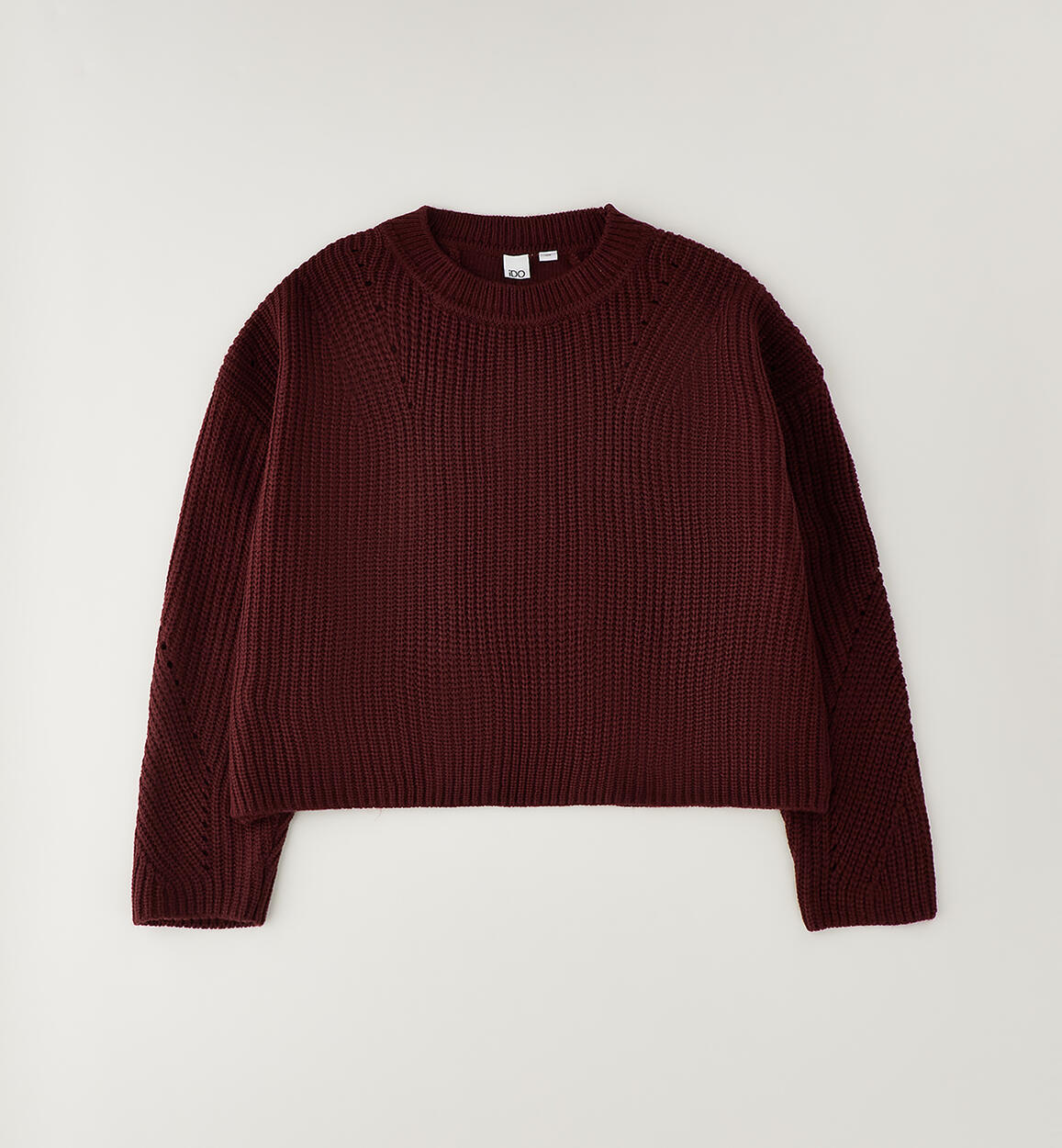 Maglione Chloe Bordeaux in Maglia con Incroci Sul Retro